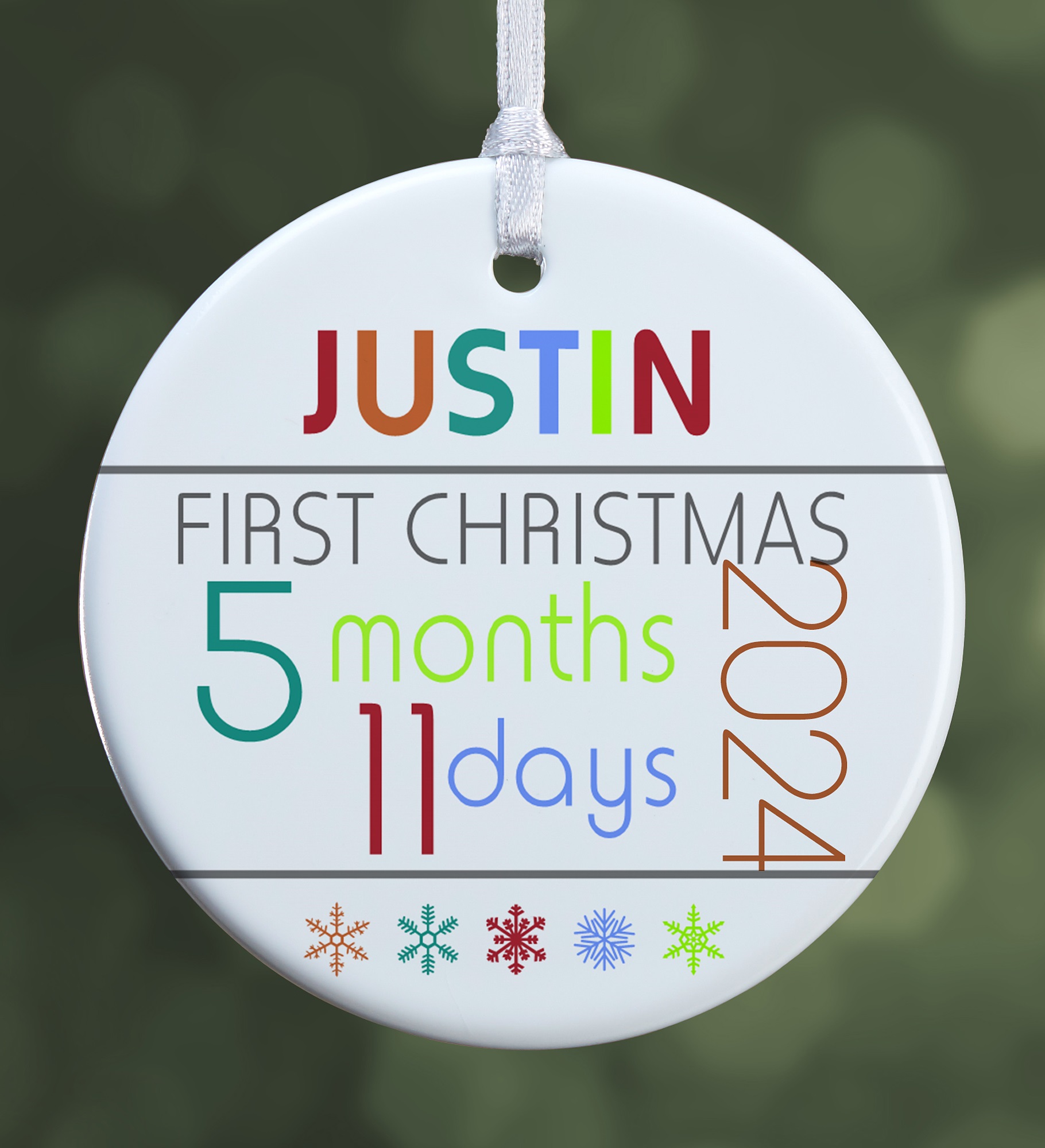 Baby's 1st Christmas Personalized Age Ornament