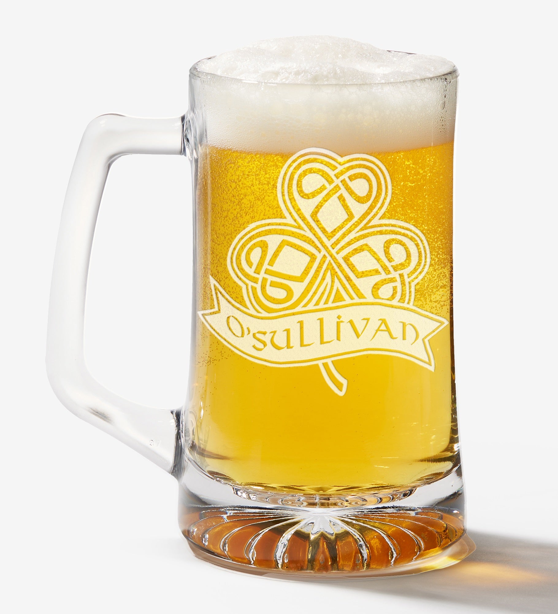 Celtic Shamrock Personalized Beer Mug