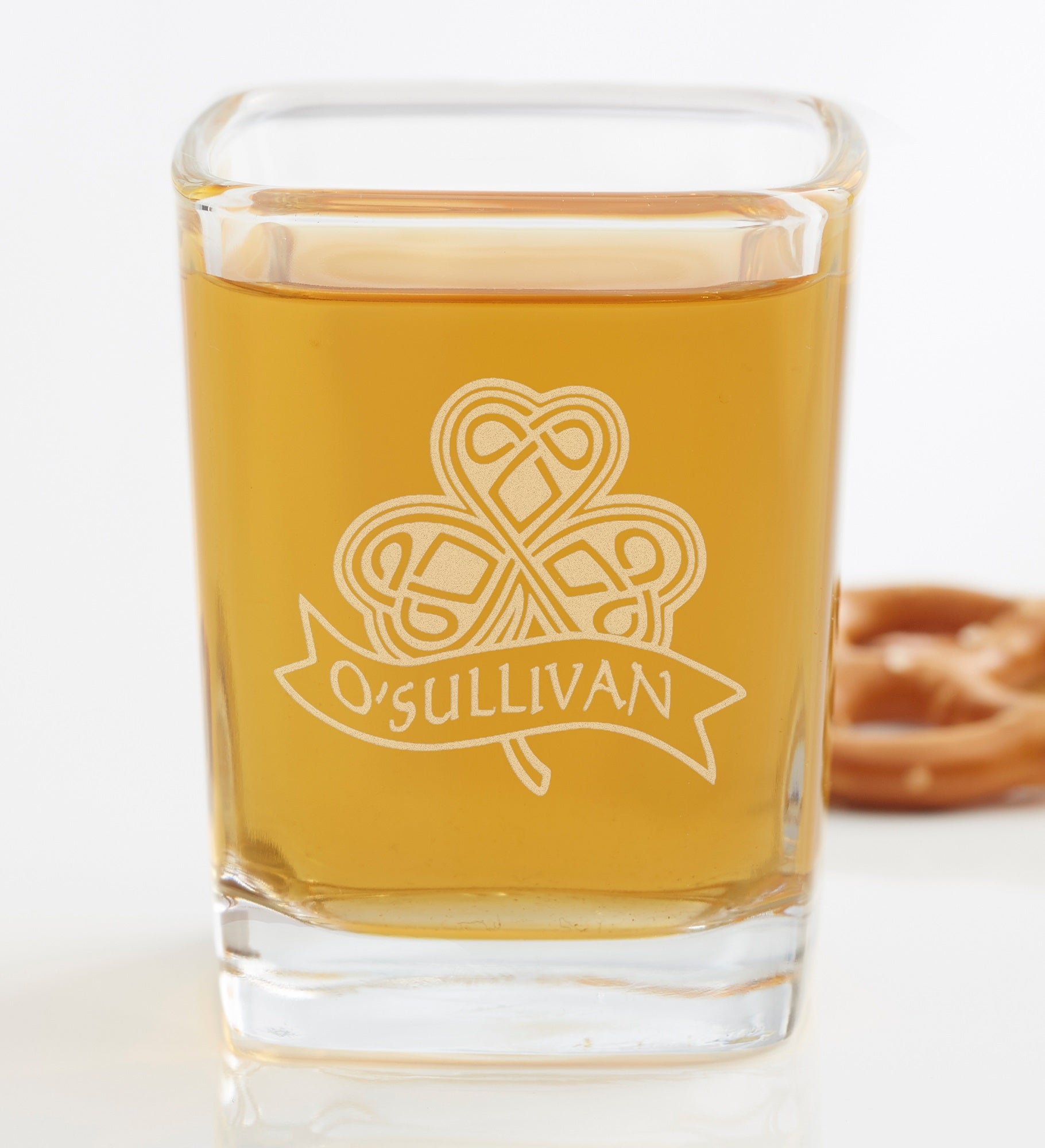 Celtic Shamrock Personalized Shot Glass