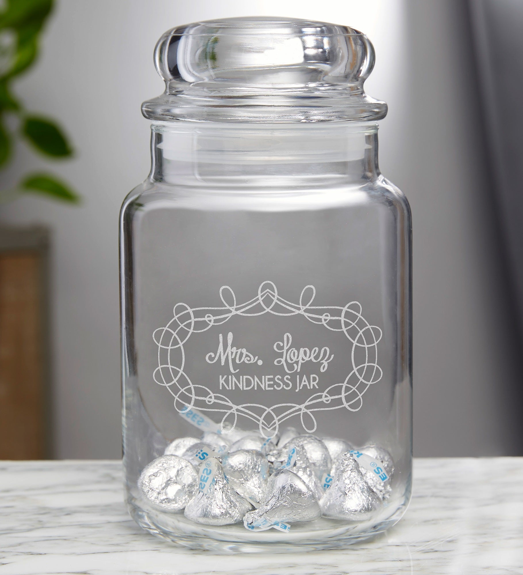 Teacher's Treats Engraved Glass Jar