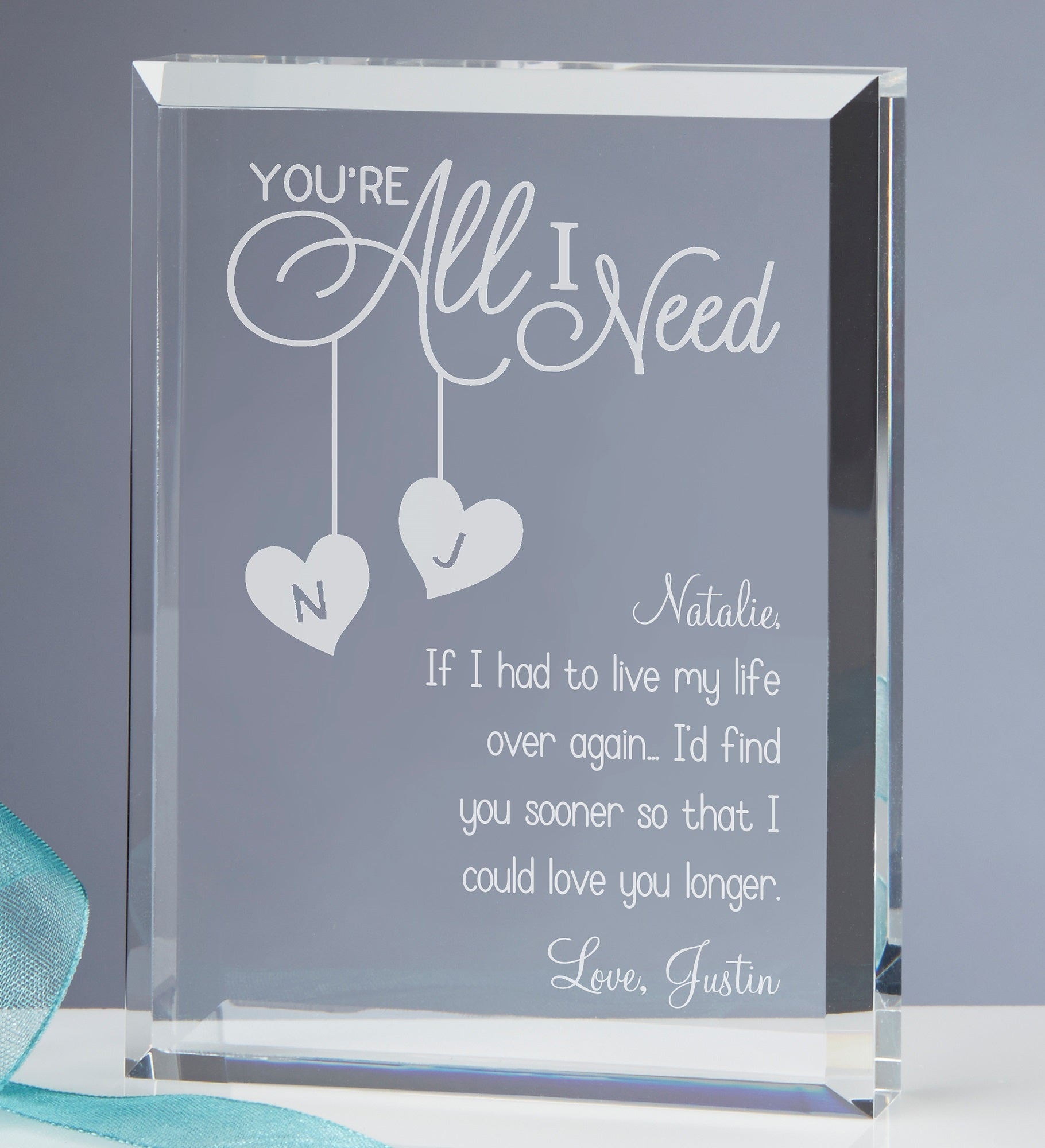 You're All I Need Personalized Keepsake