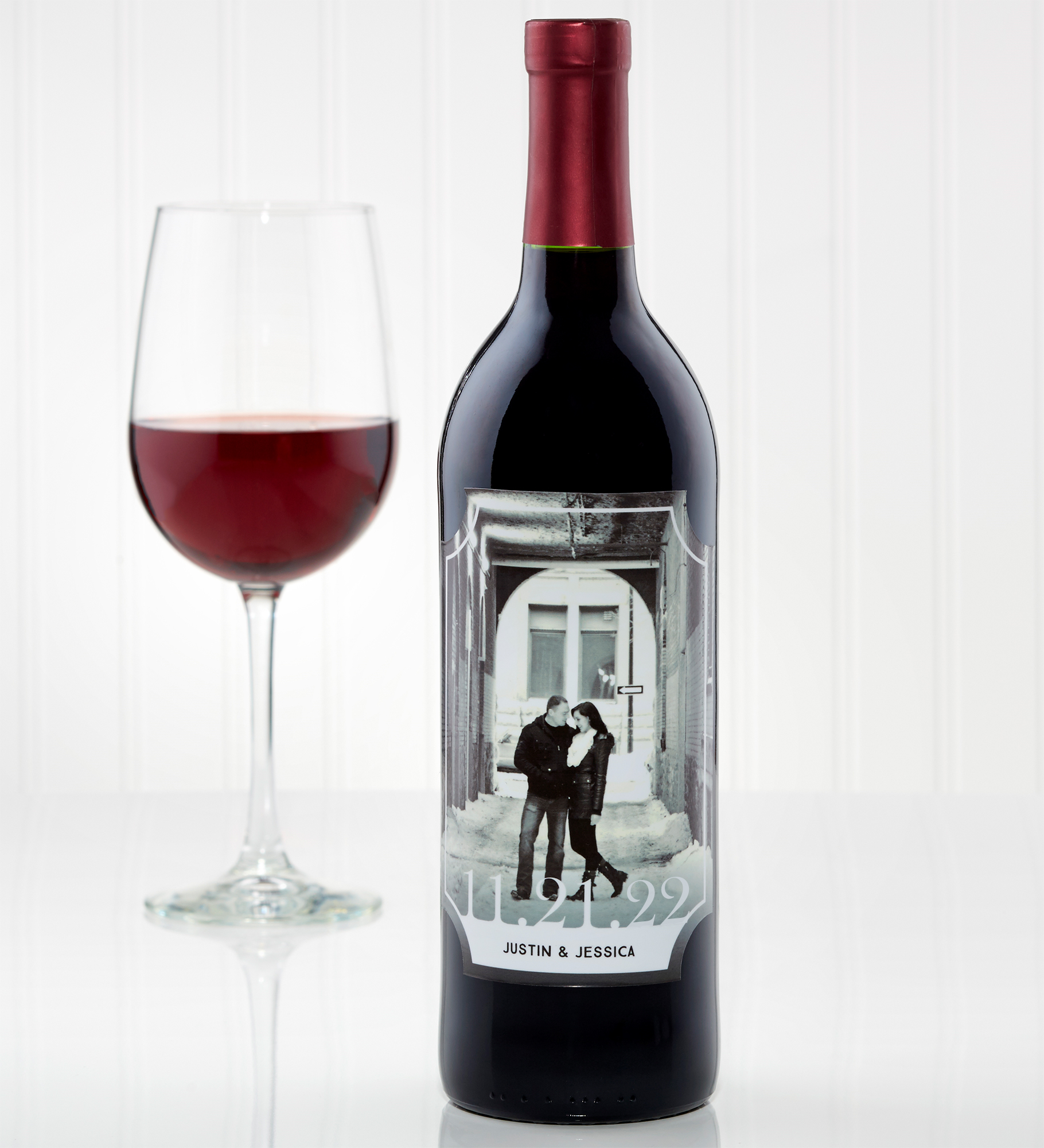 Our Wedding Personalized Photo Wine Bottle Labels