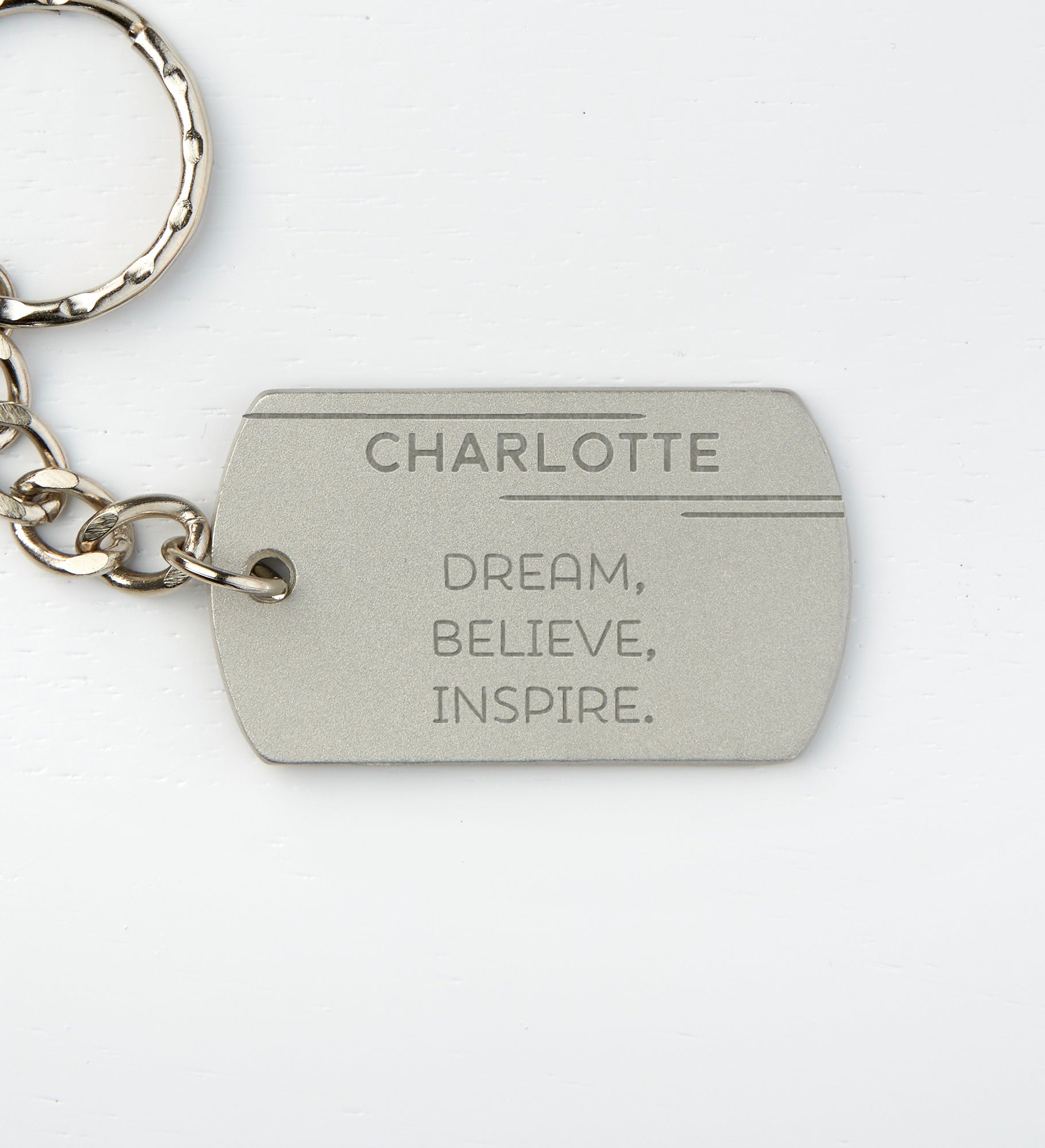 Inspirational Quotes Personalized Dog Tag Keychain