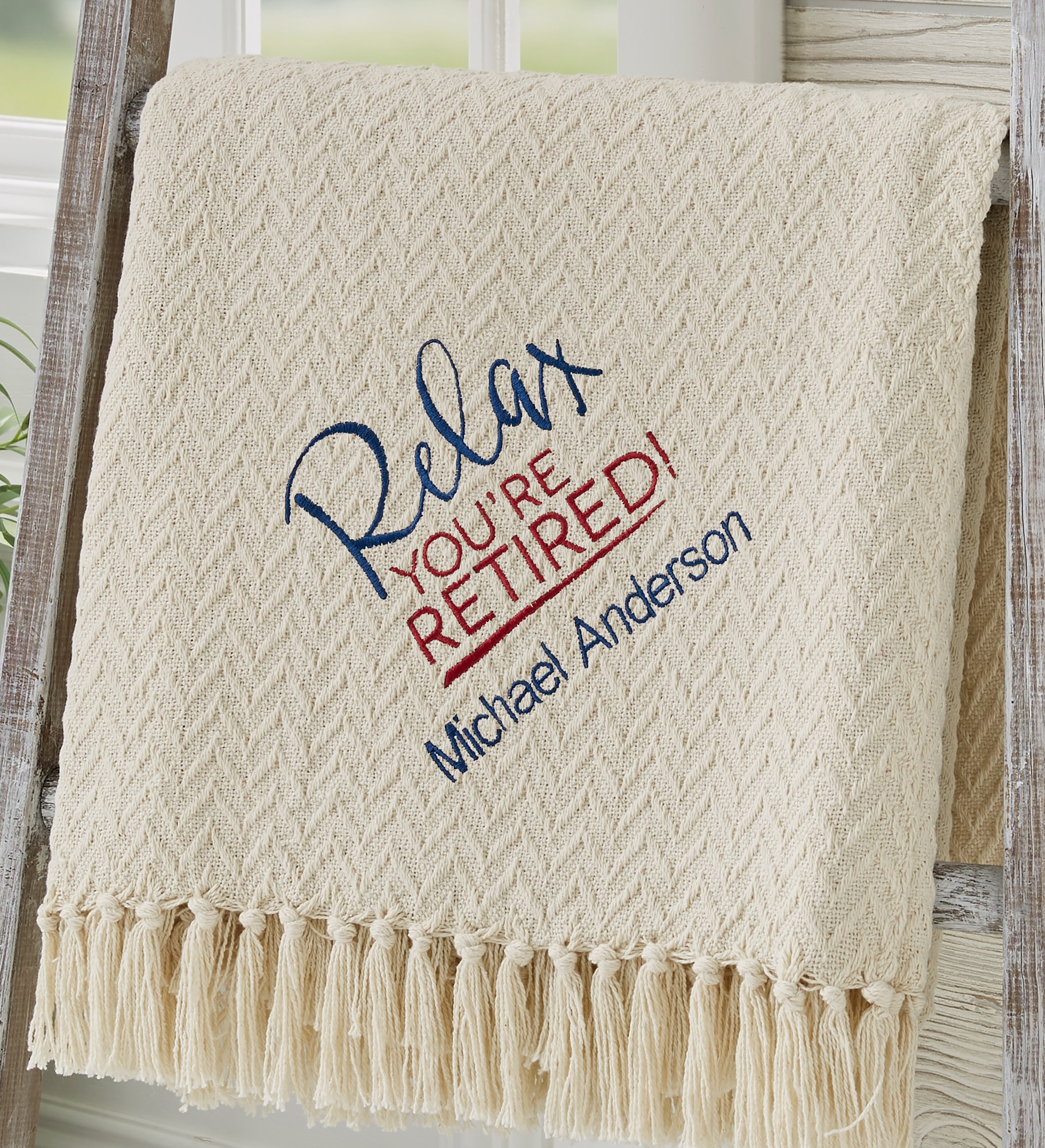 Relax You're Retired Personalized Afghan