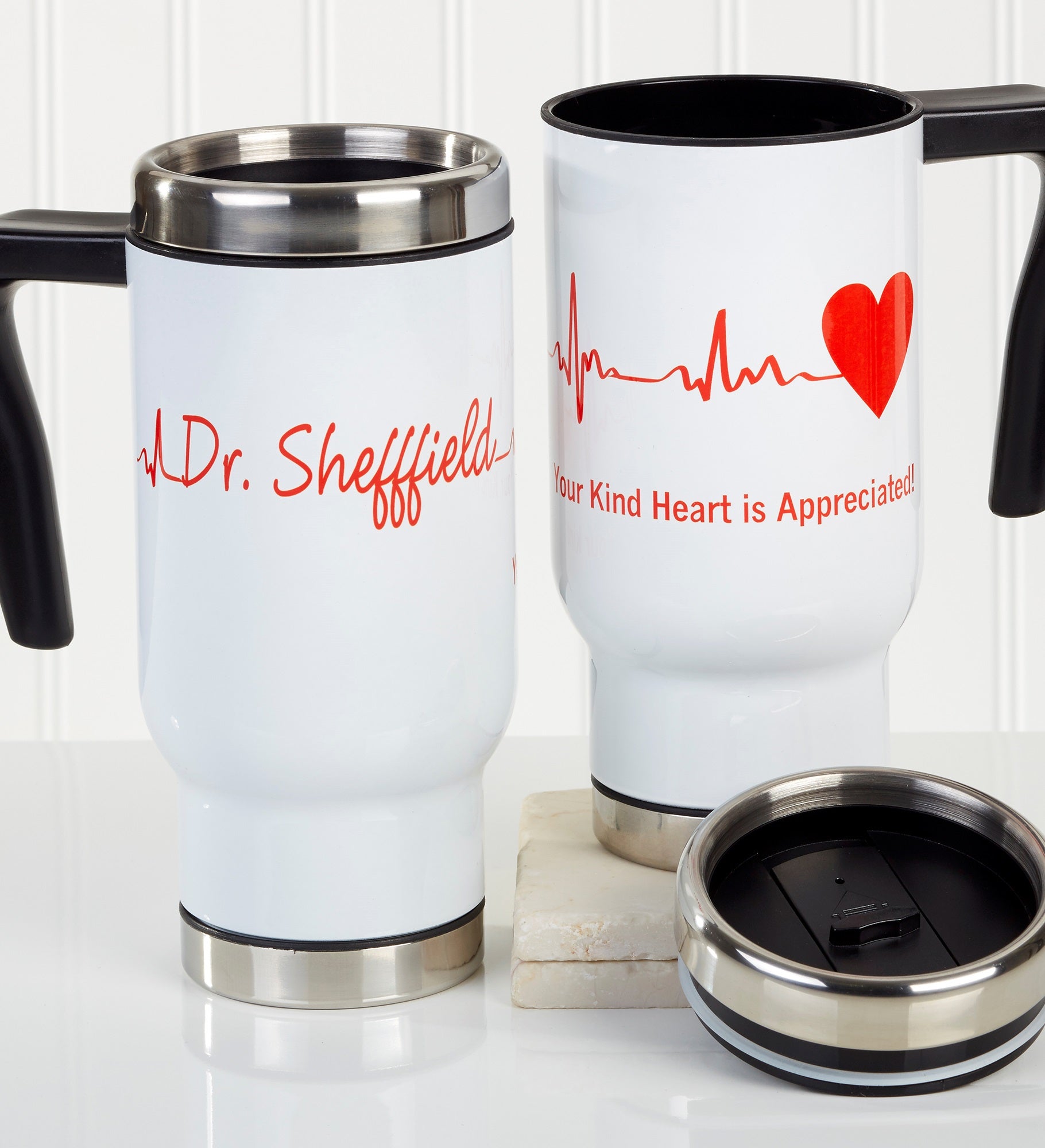 The Heart of Caring Personalized 14 oz. Commuter Travel Mug