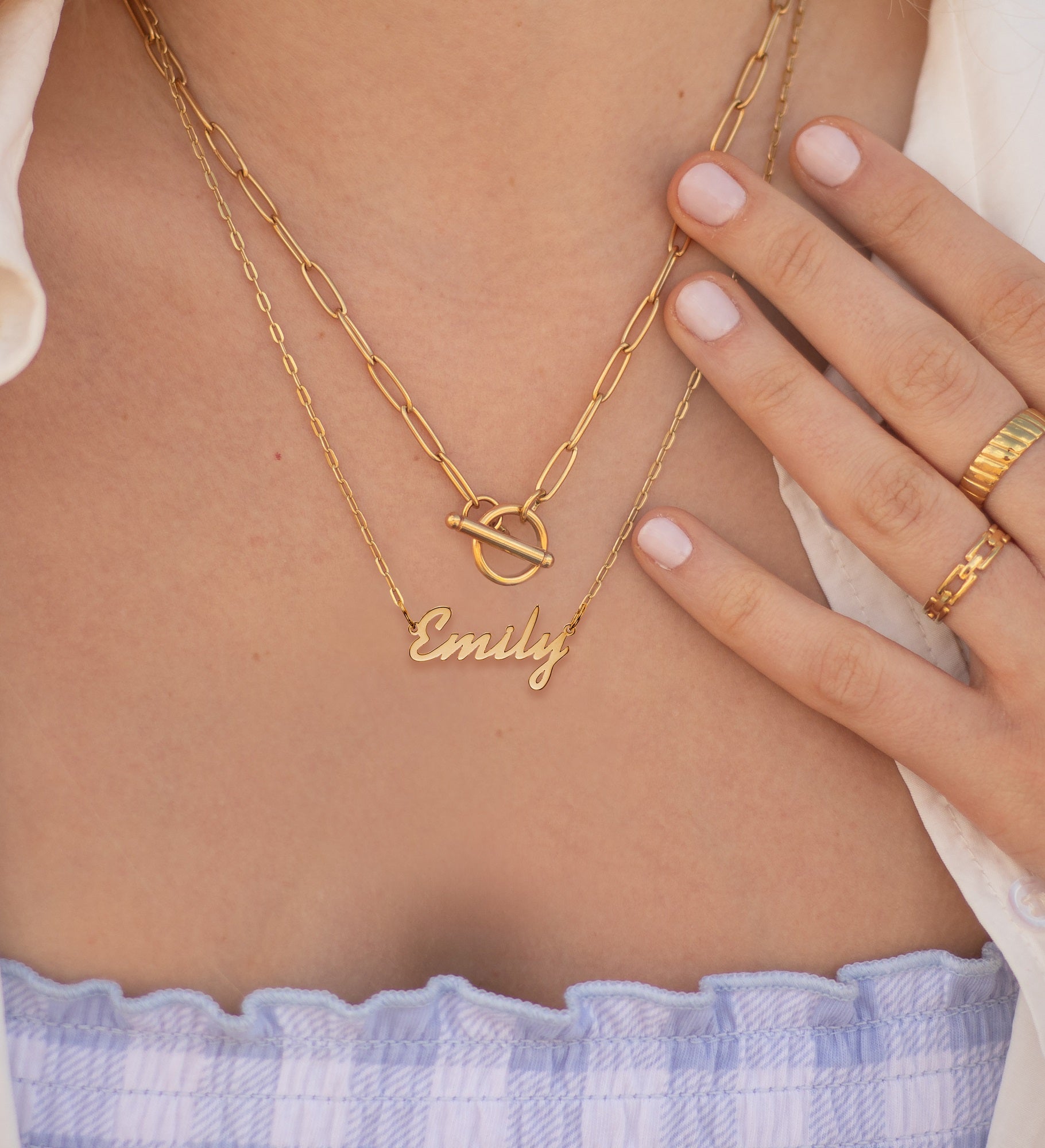 Contemporary Script Personalized Name Necklace