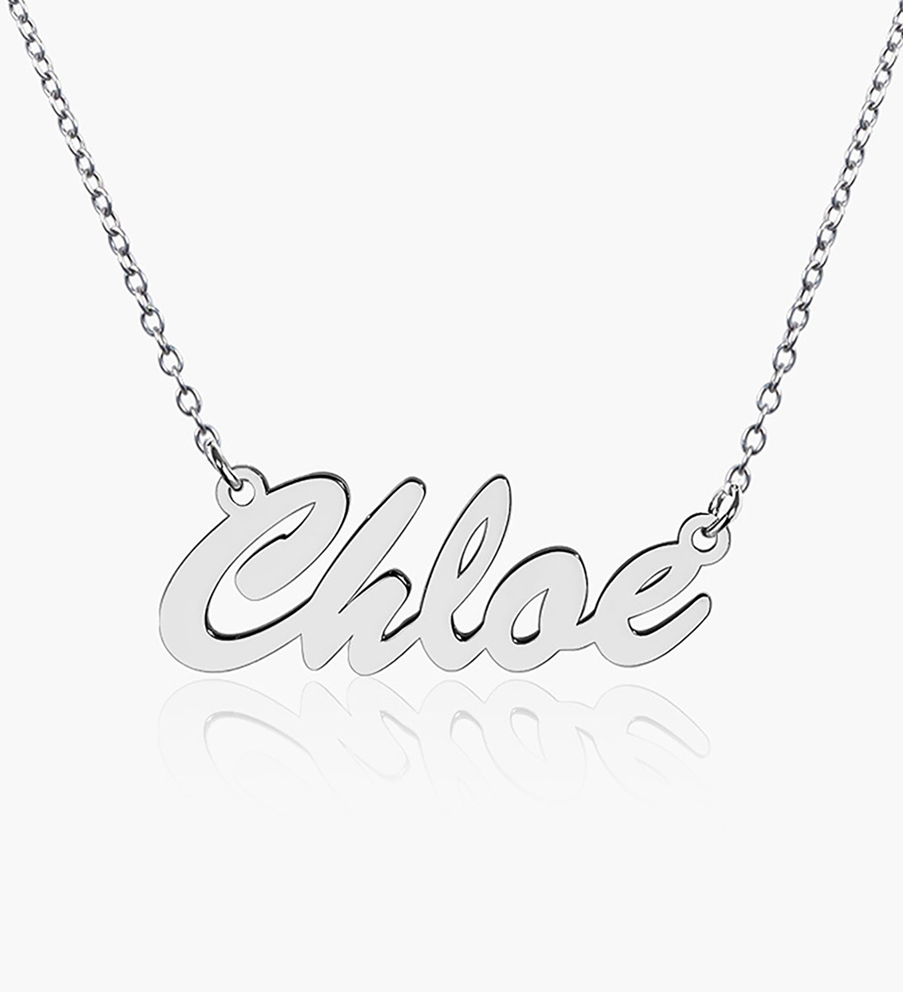 Contemporary Script Personalized Name Necklace