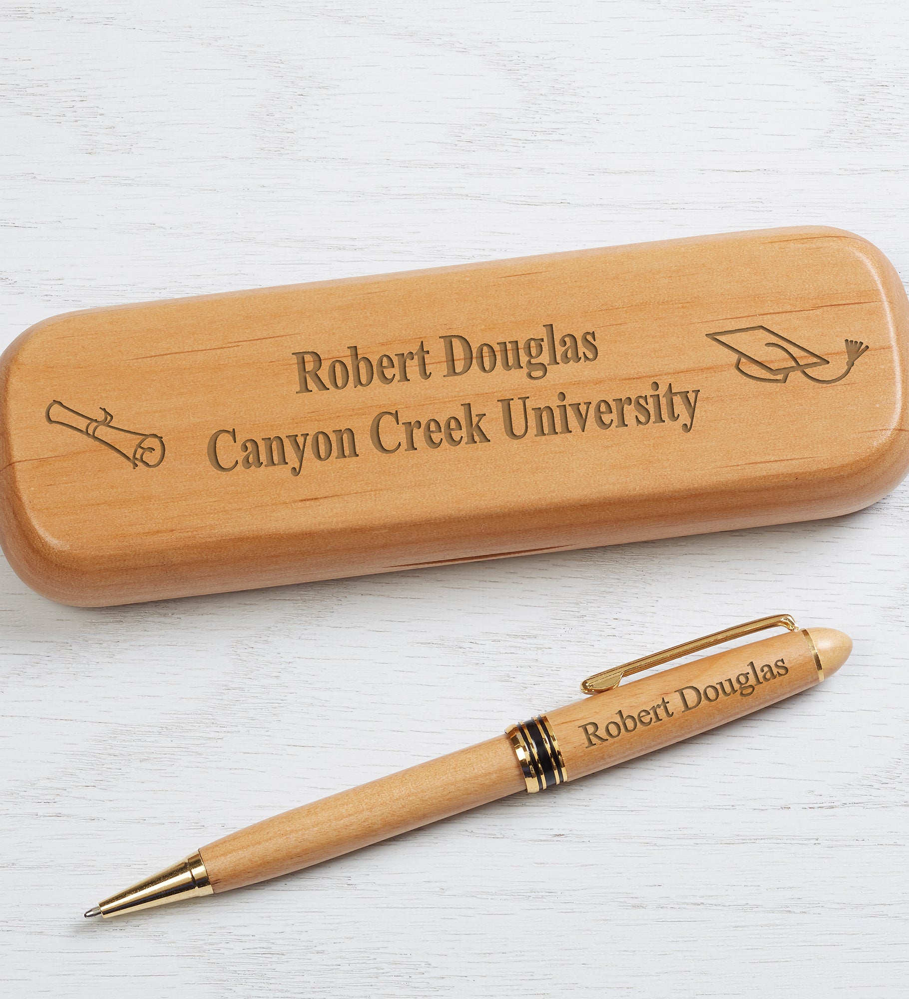 Graduate Personalized Alderwood Pen Set
