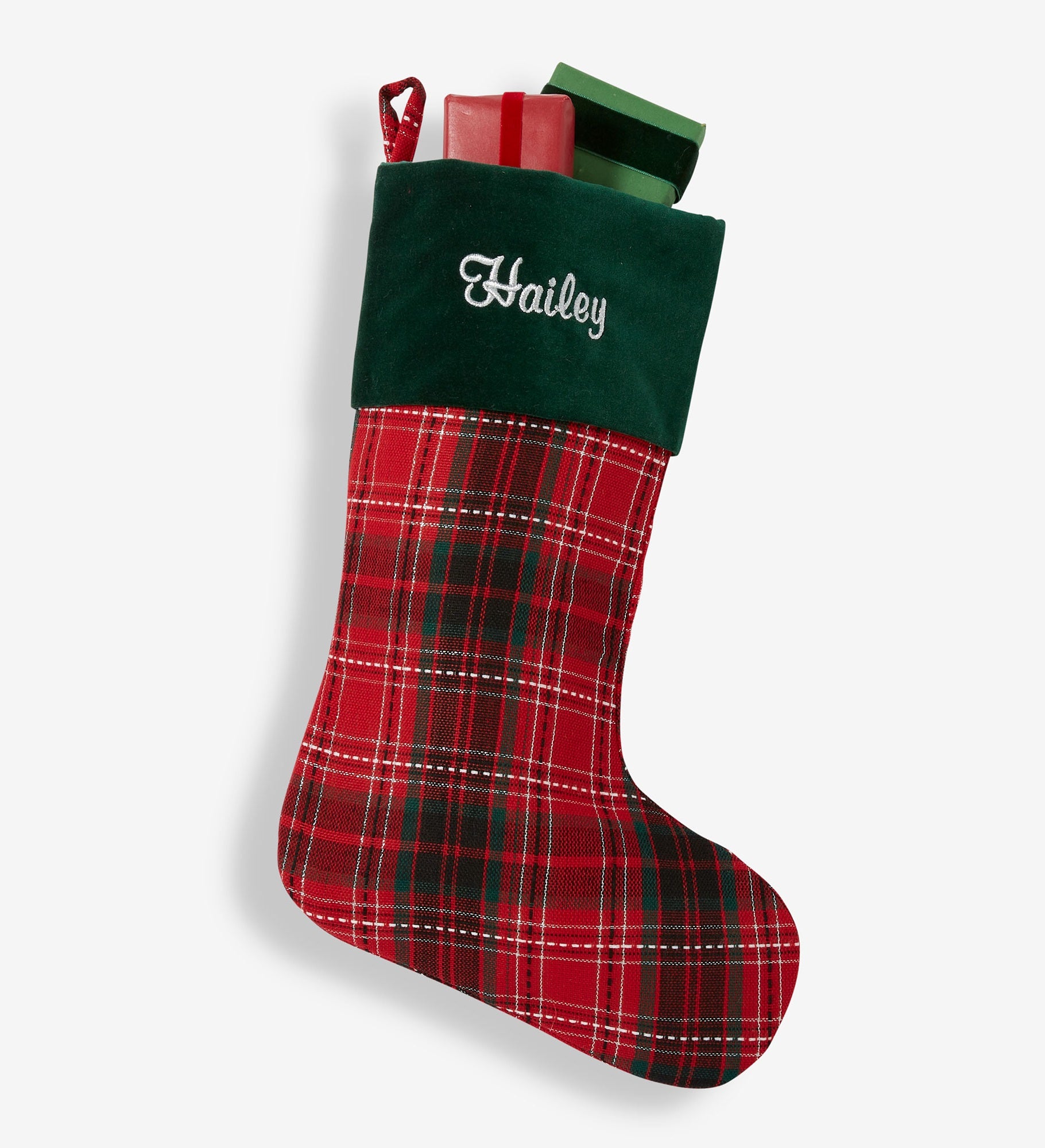 Holiday Plaid Personalized Stockings 