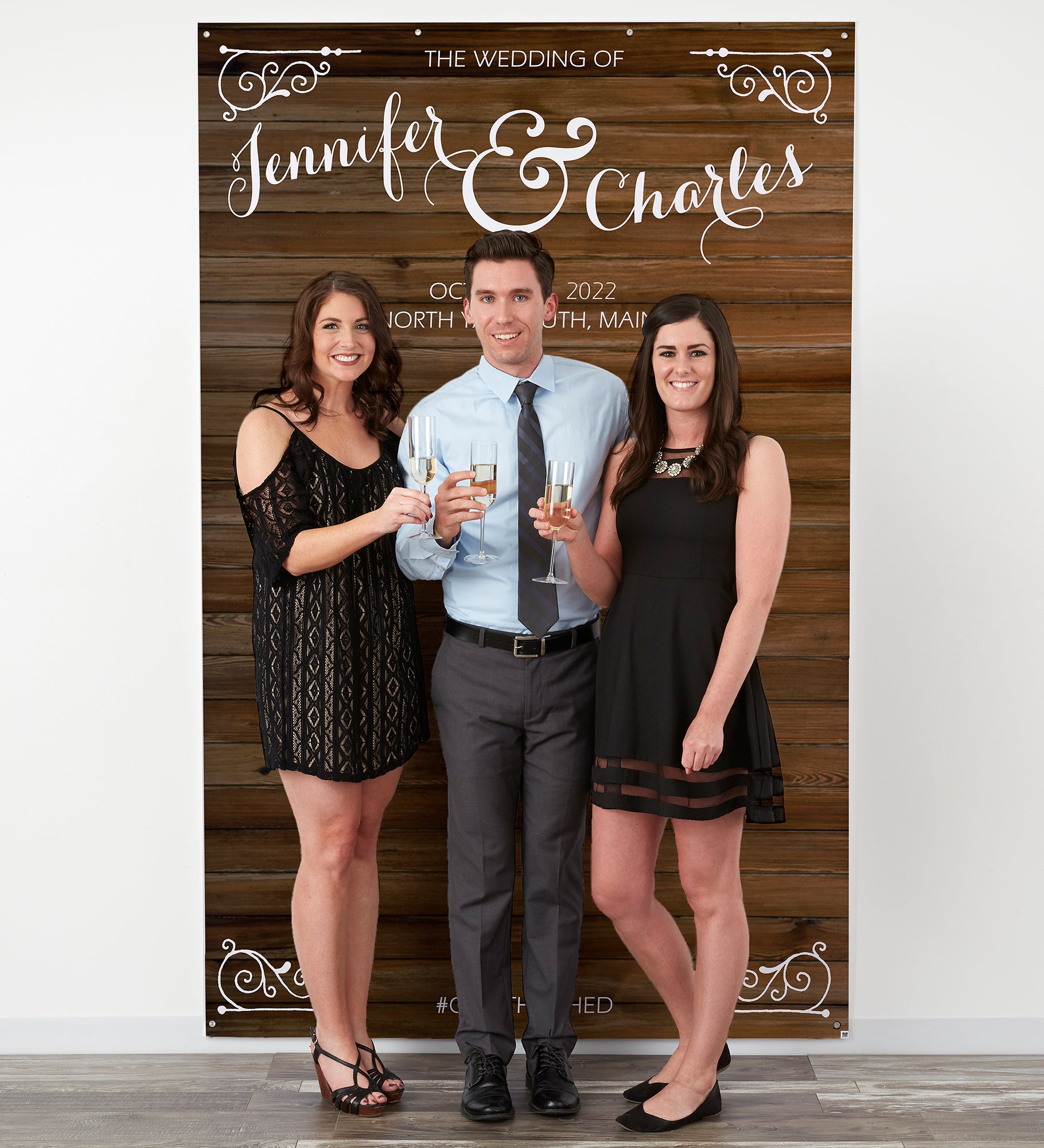 Rustic Wood Personalized Wedding Photo Backdrop