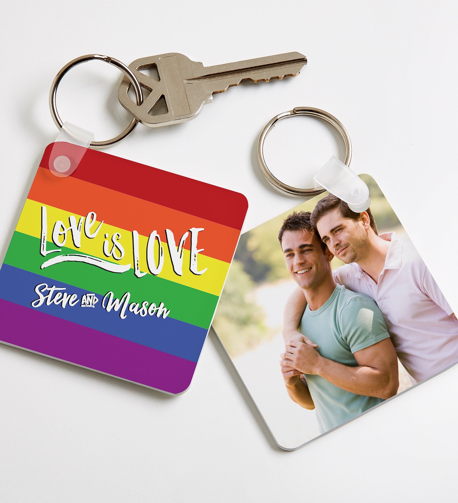 Love Is Love Personalized Photo Keychain