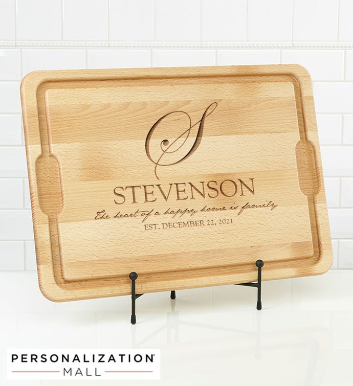 Personalized Heart of Our Home Cutting Board