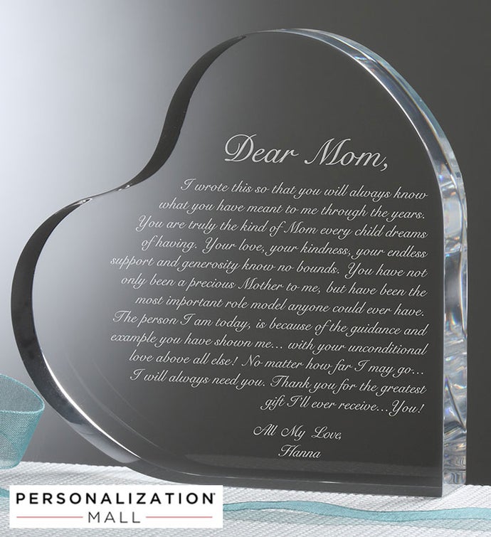 Personalized Letter To Mom Heart Sculpture