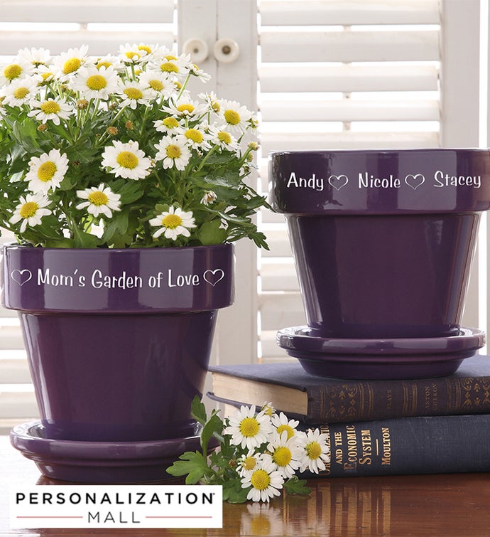 Personalized Garden of Love Flower Pot