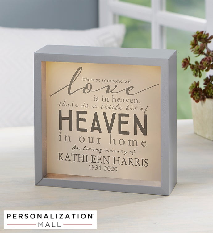 Heaven In Our Home Personalized Light Shadow Box