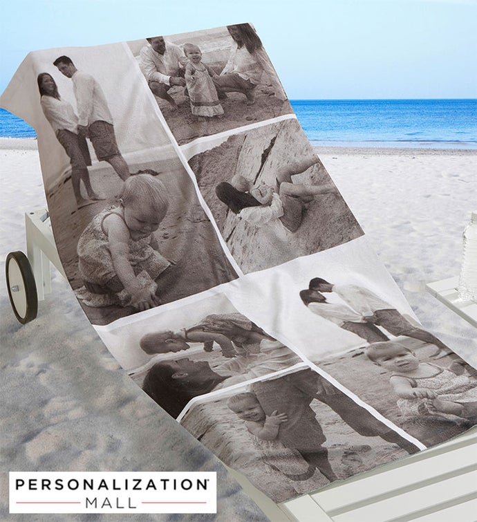 Photo Collage Personalized Beach Towel
