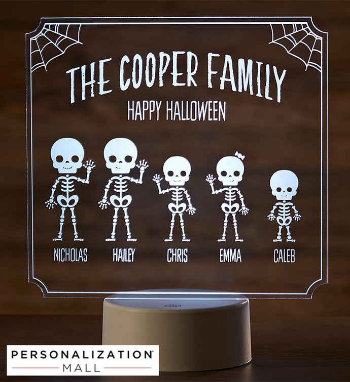 Skeleton Family Personalized LED Sign