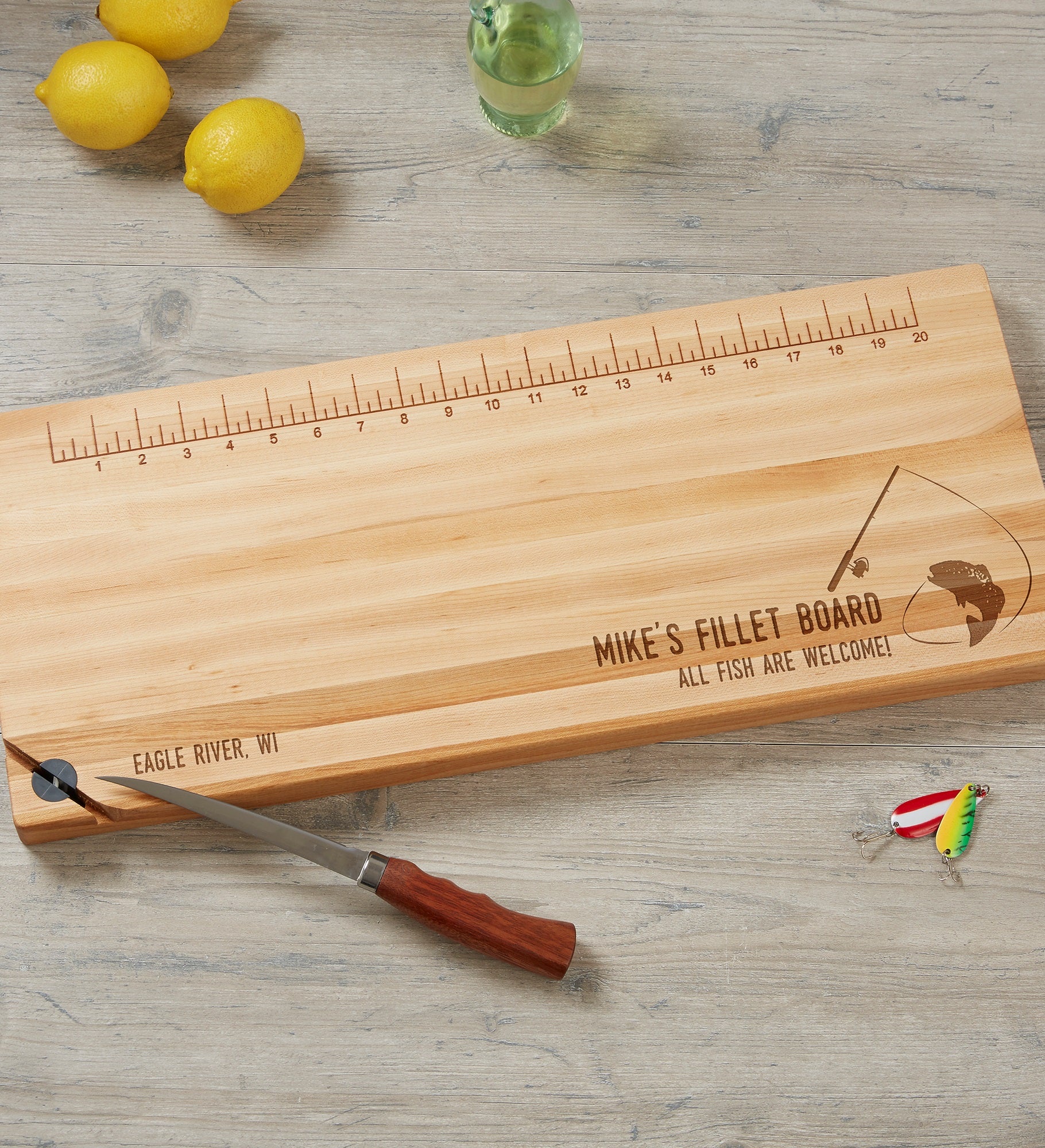 The Big Catch Personalized Maple Fillet Board