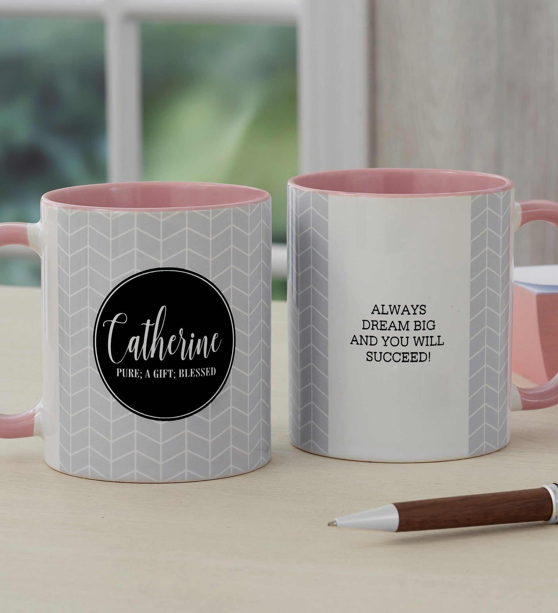 Name Meaning Personalized Geometric Coffee Mug