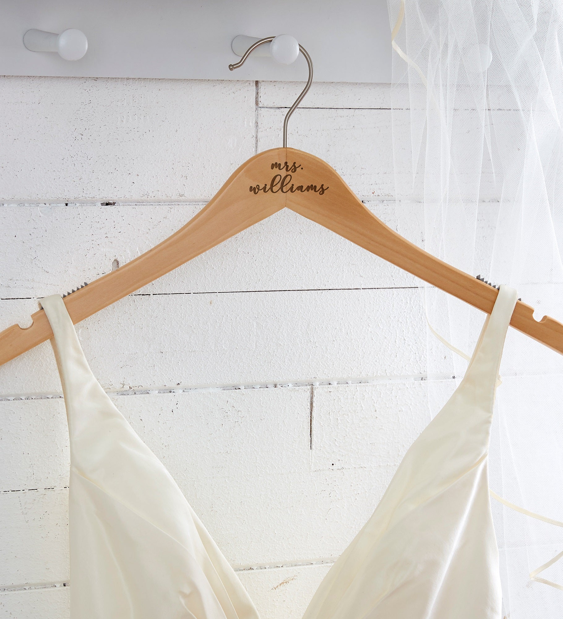 Bride Engraved Wood Hanger