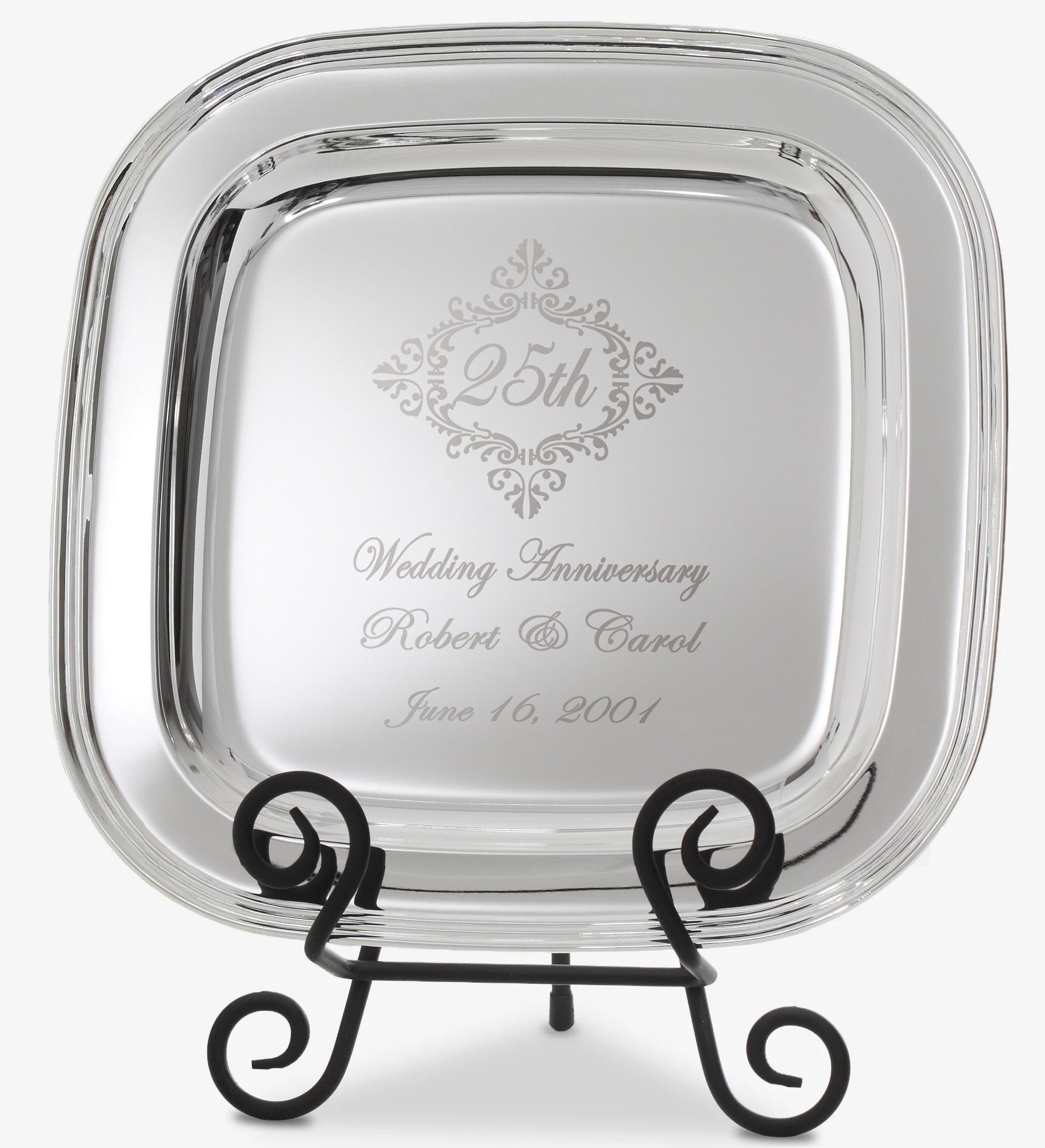 Anniversary Memento Personalized Silver Tray