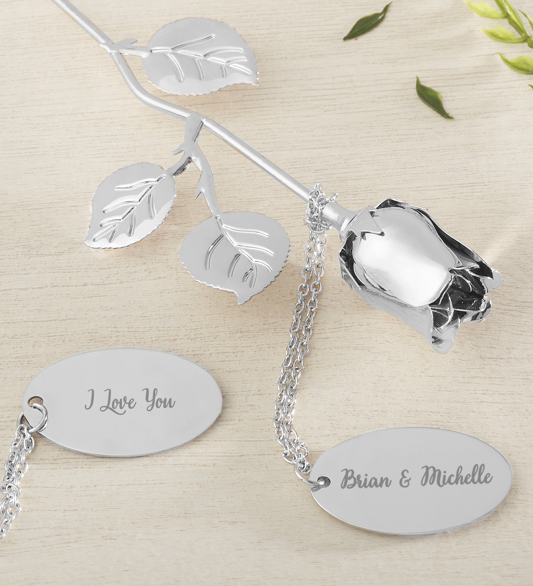 Happy Couple Engraved Keepsake Rose