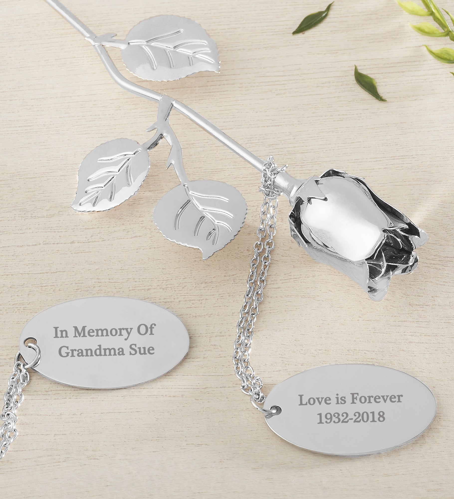 In Memory Of... Engraved Keepsake Rose