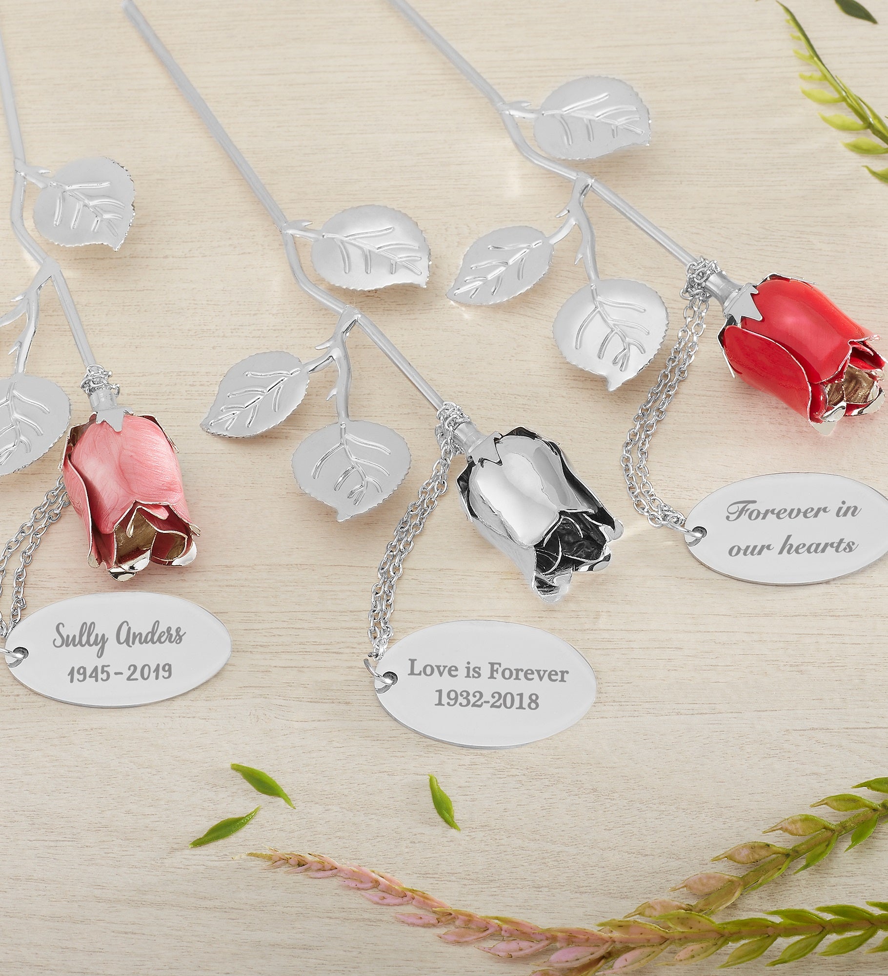 In Memory Of... Engraved Keepsake Rose