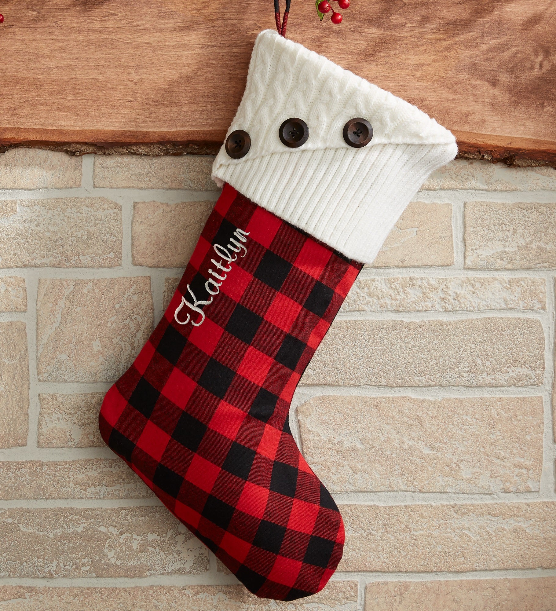 Buffalo Check Personalized Christmas Stockings