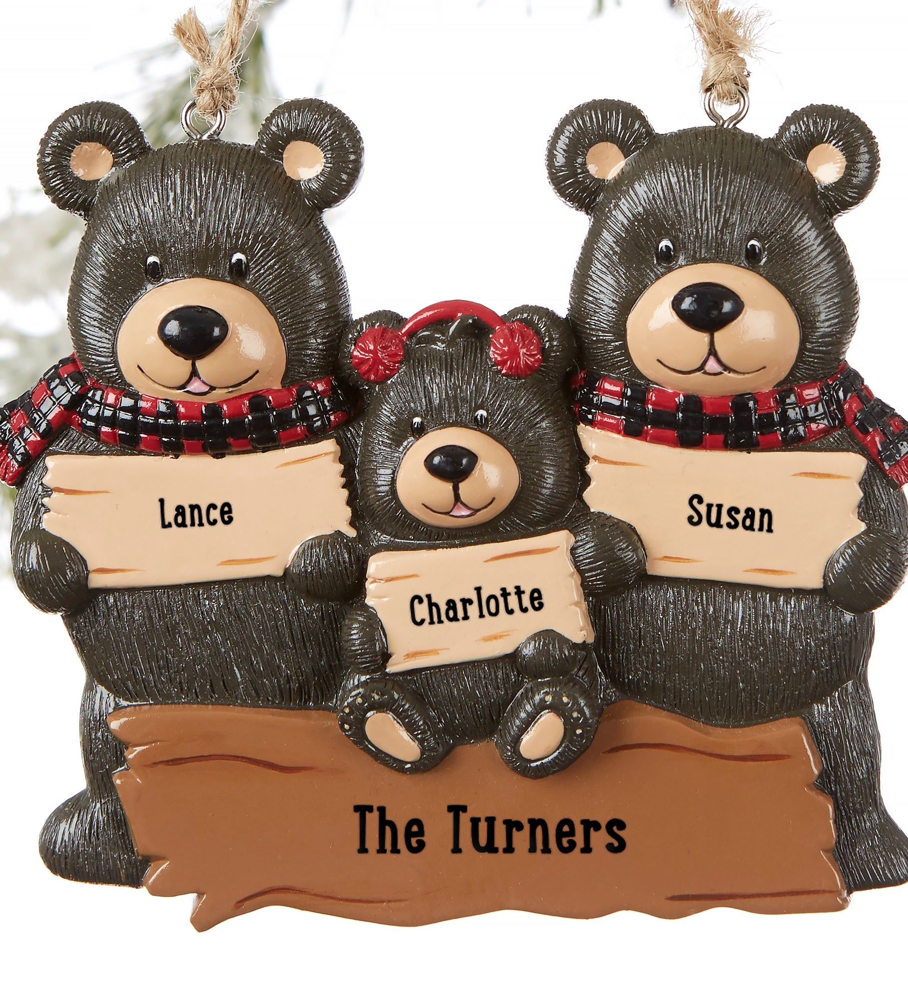 Holiday Bear Family,[object Object], Personalized Ornament