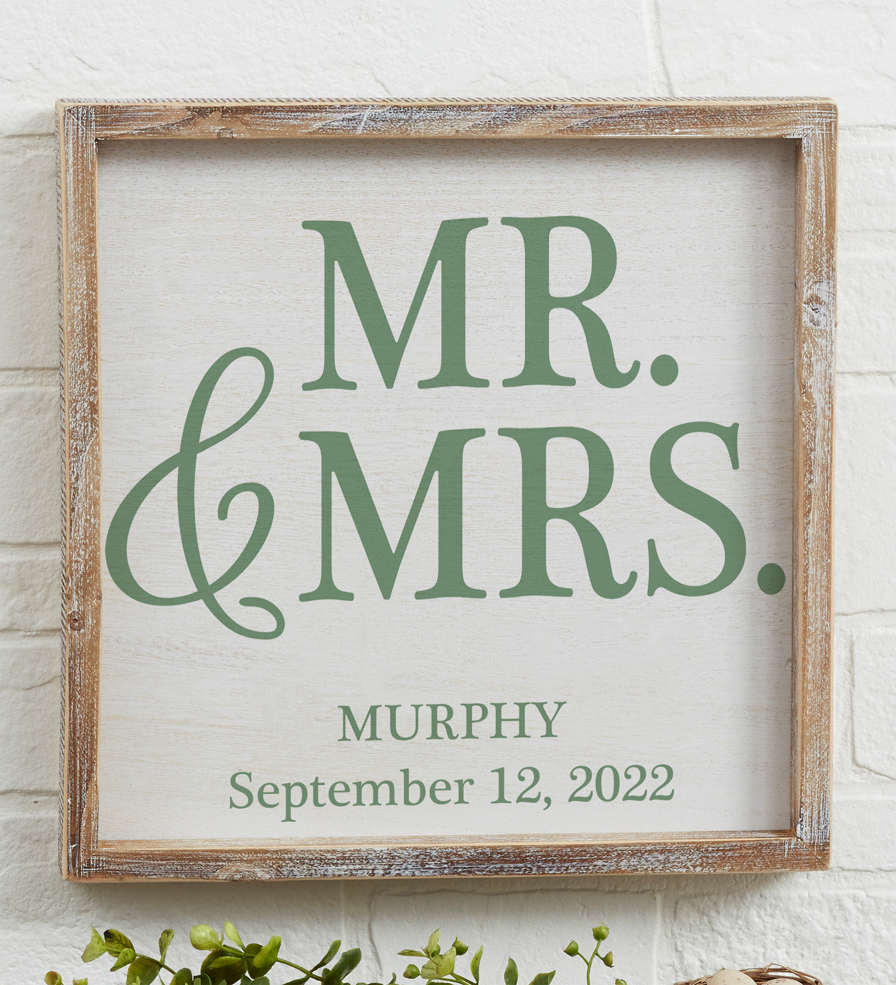 Mr. & Mrs. Personalized Barnwood Frame Wall Art