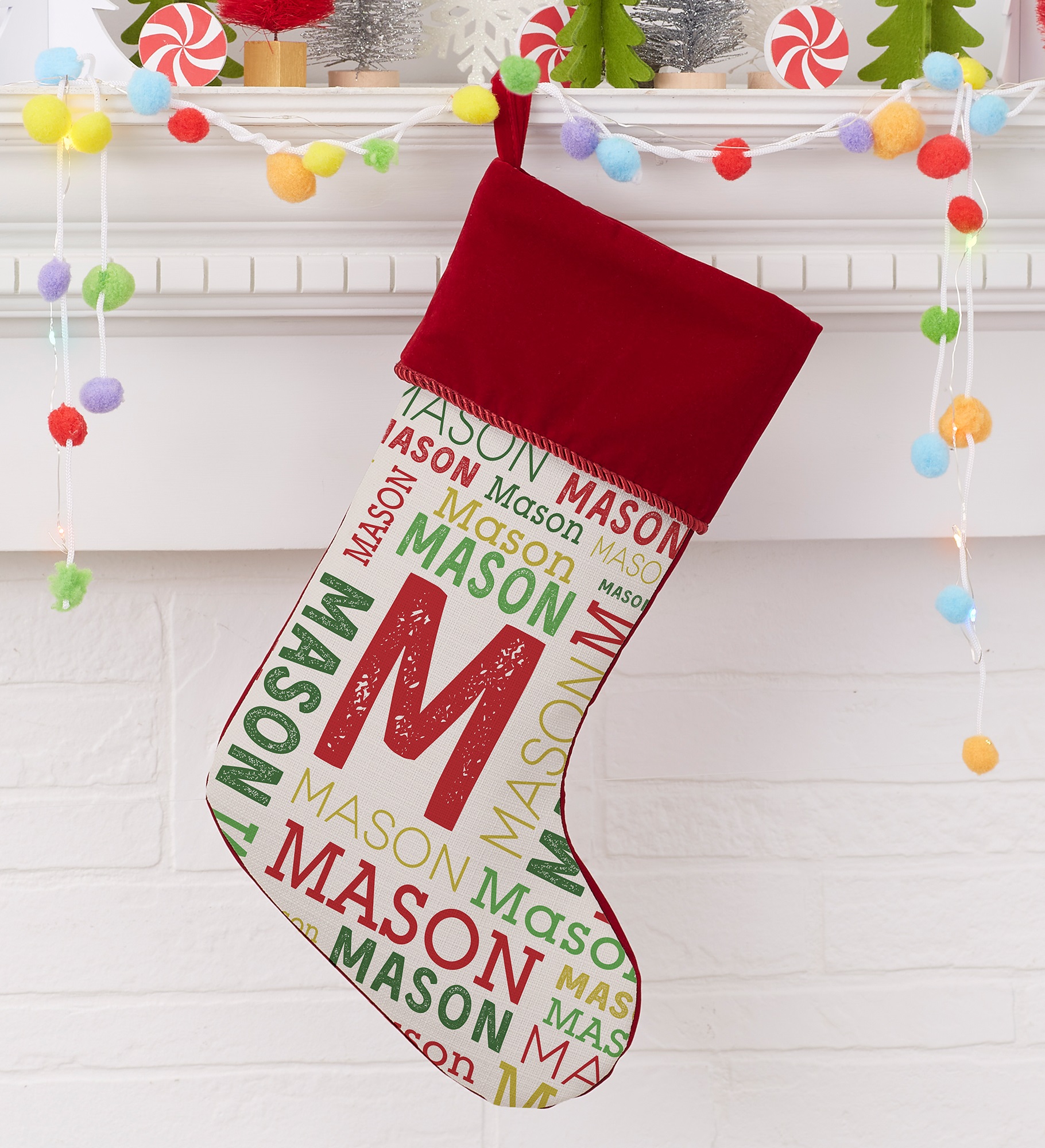 Repeating Name Personalized Christmas Stockings