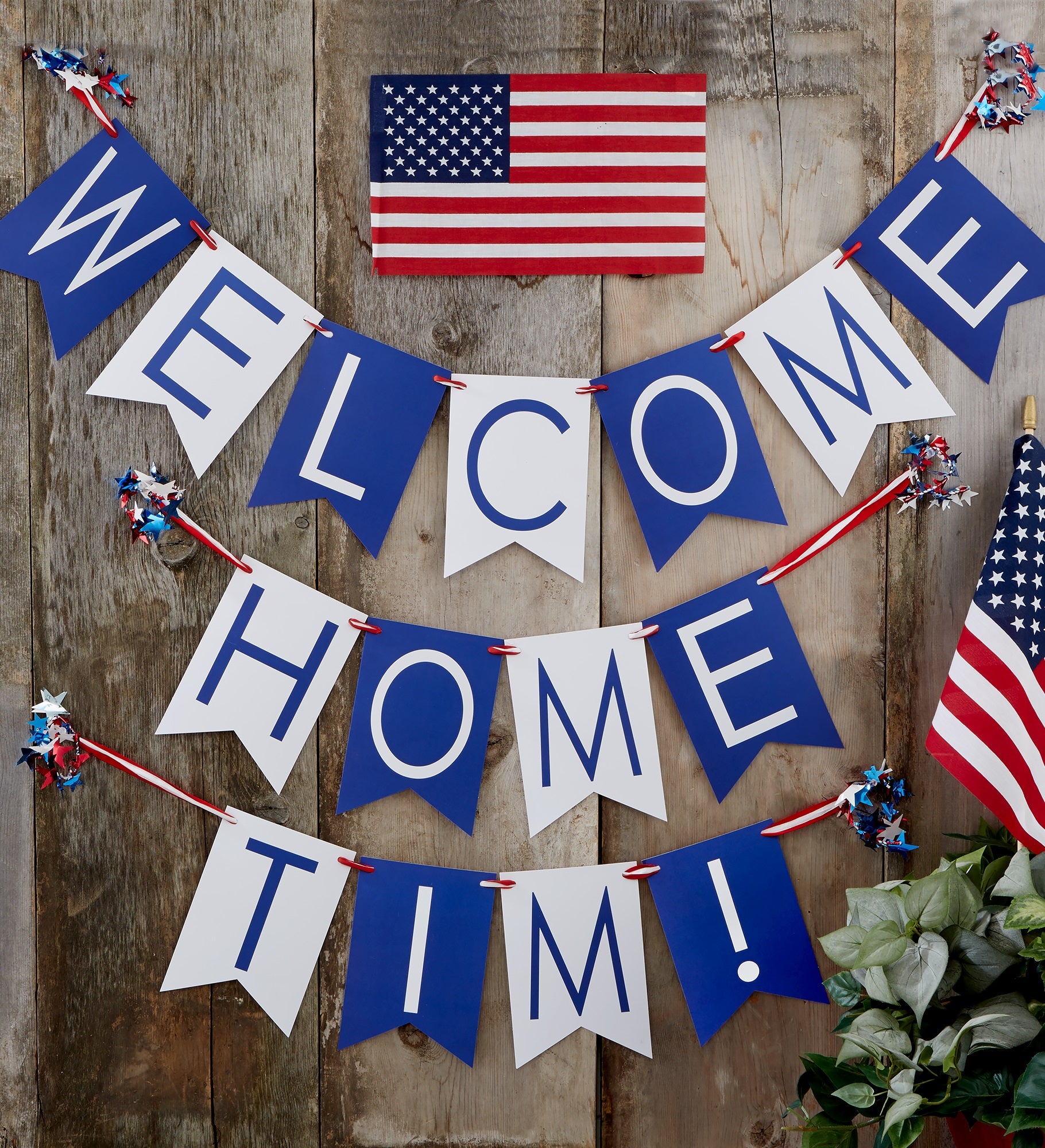 Write Your Own Personalized Welcome Home Bunting Banner