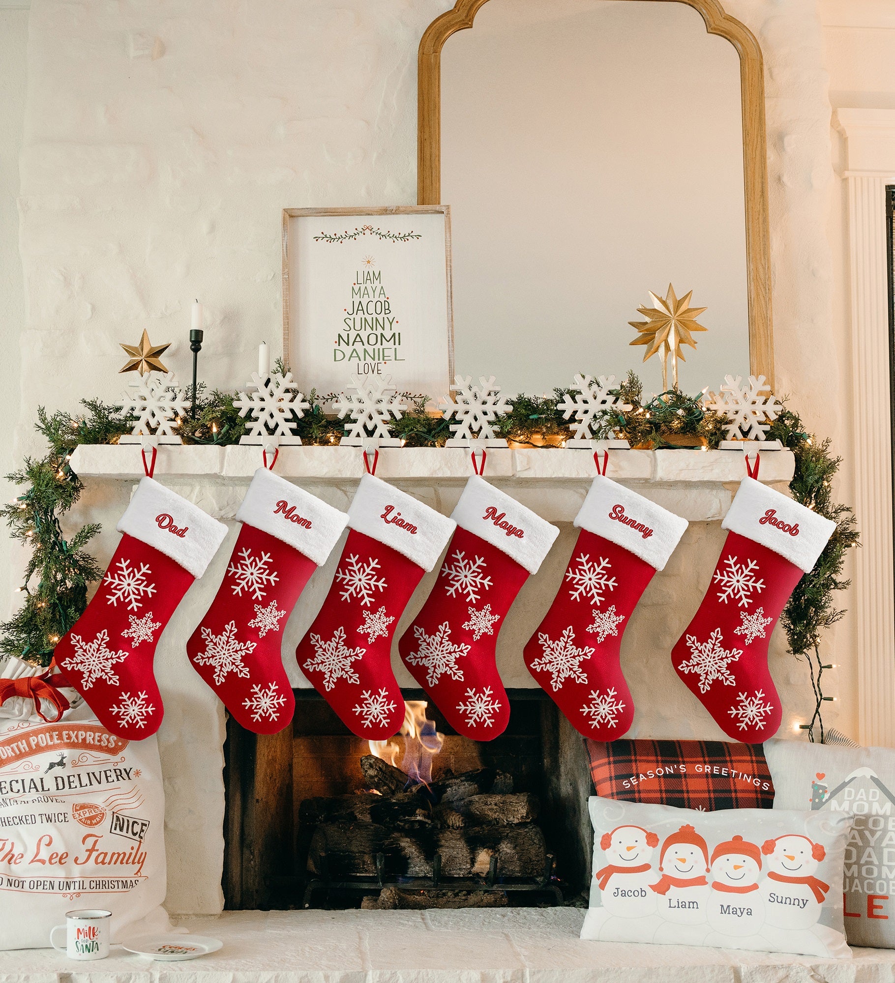 Christmas Family Tree Personalized Frame Wall Art