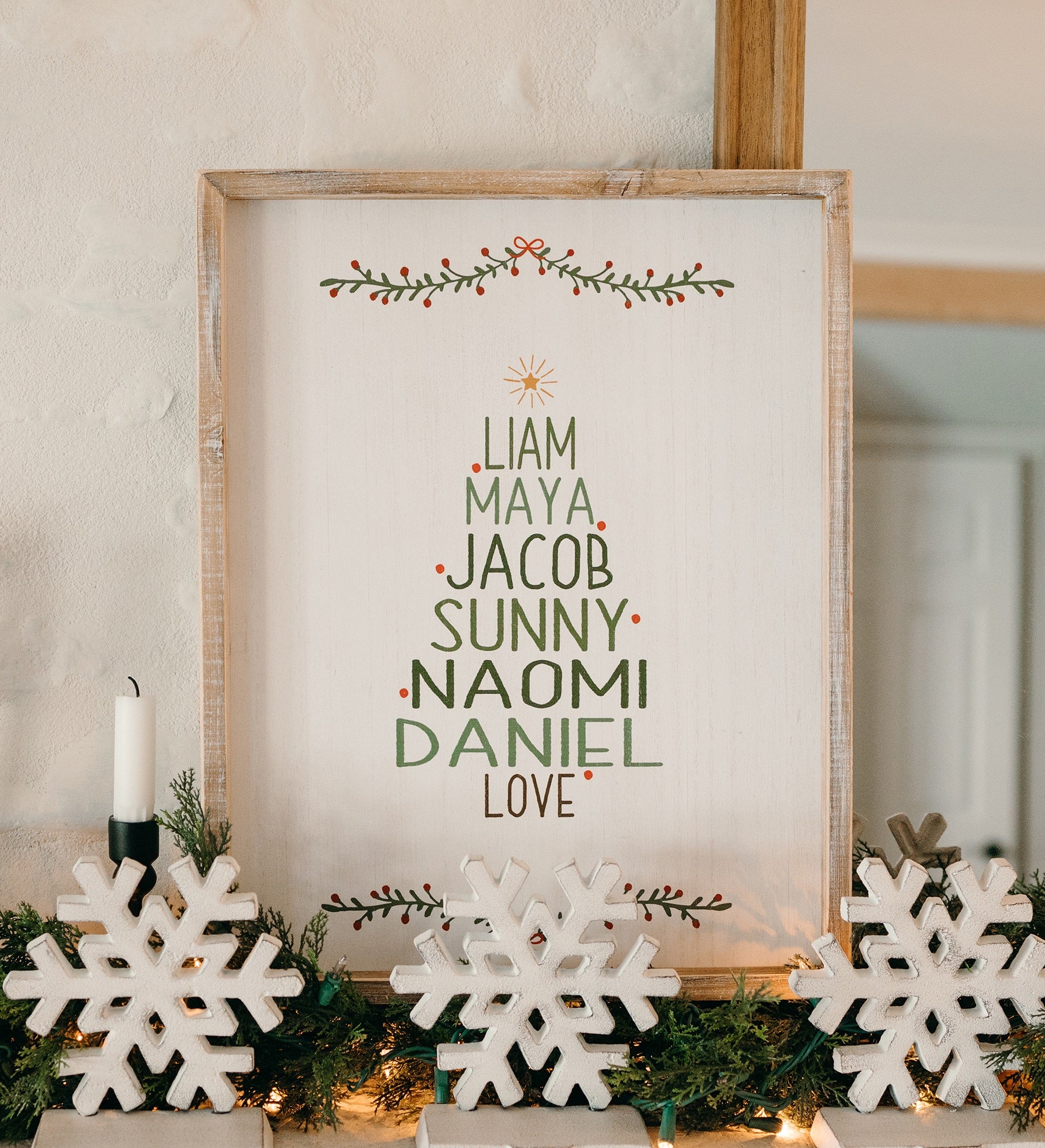 Christmas Family Tree Personalized Frame Wall Art