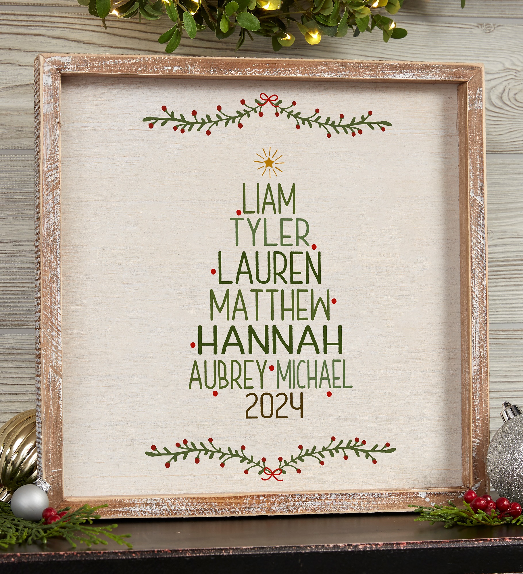Christmas Family Tree Personalized Frame Wall Art