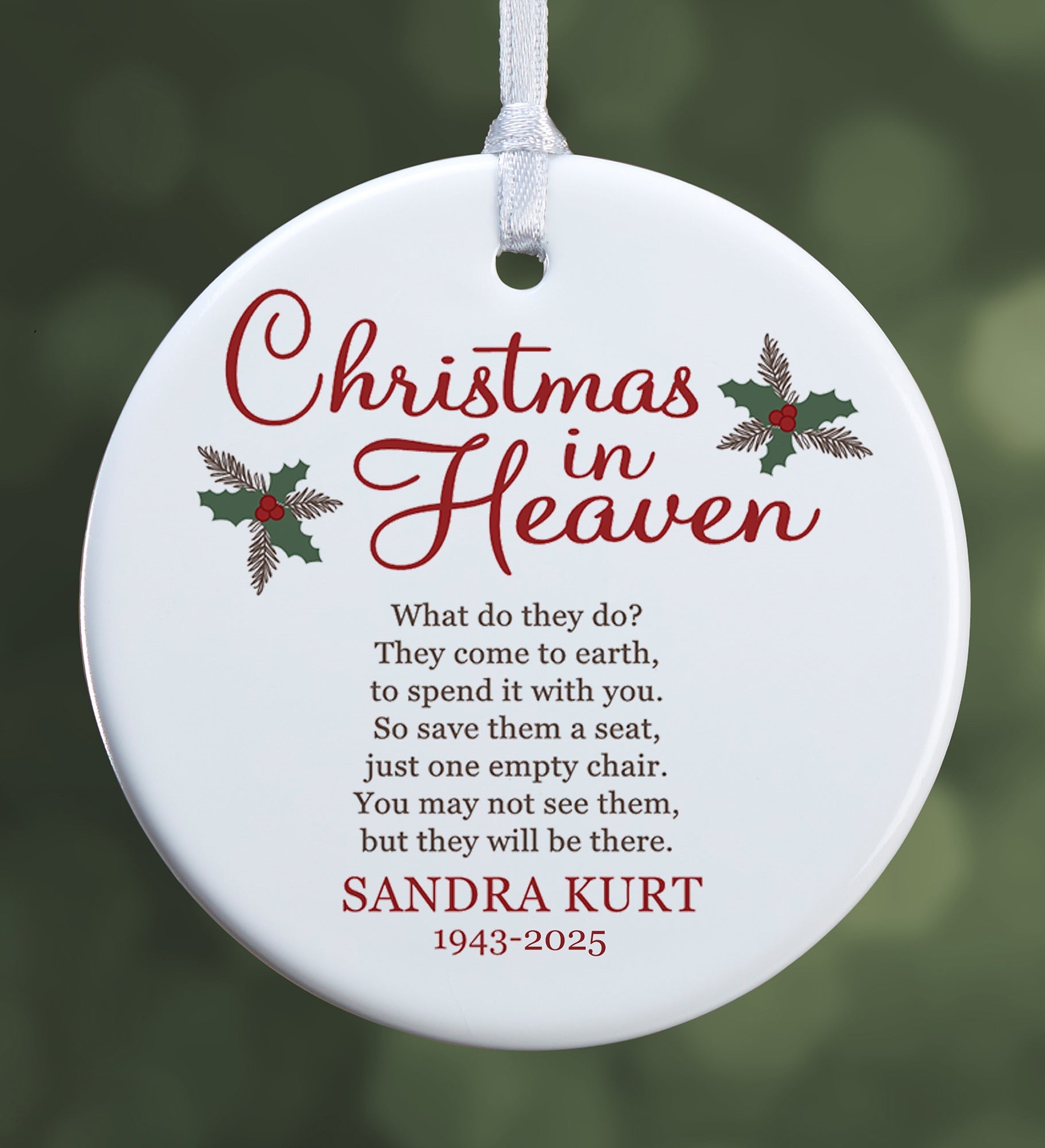 Christmas In Heaven Personalized Premium Memorial Ornament