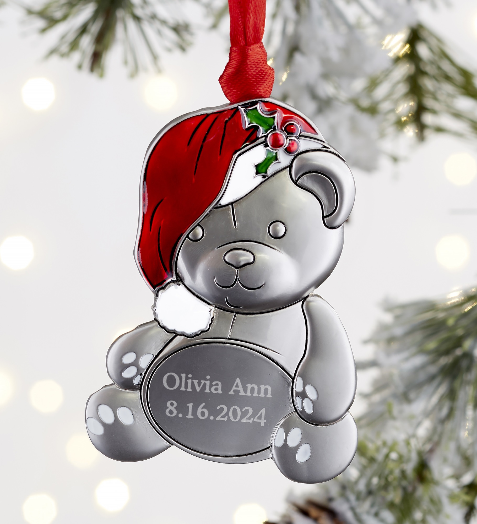My First Christmas Personalized Teddy Bear Ornament
