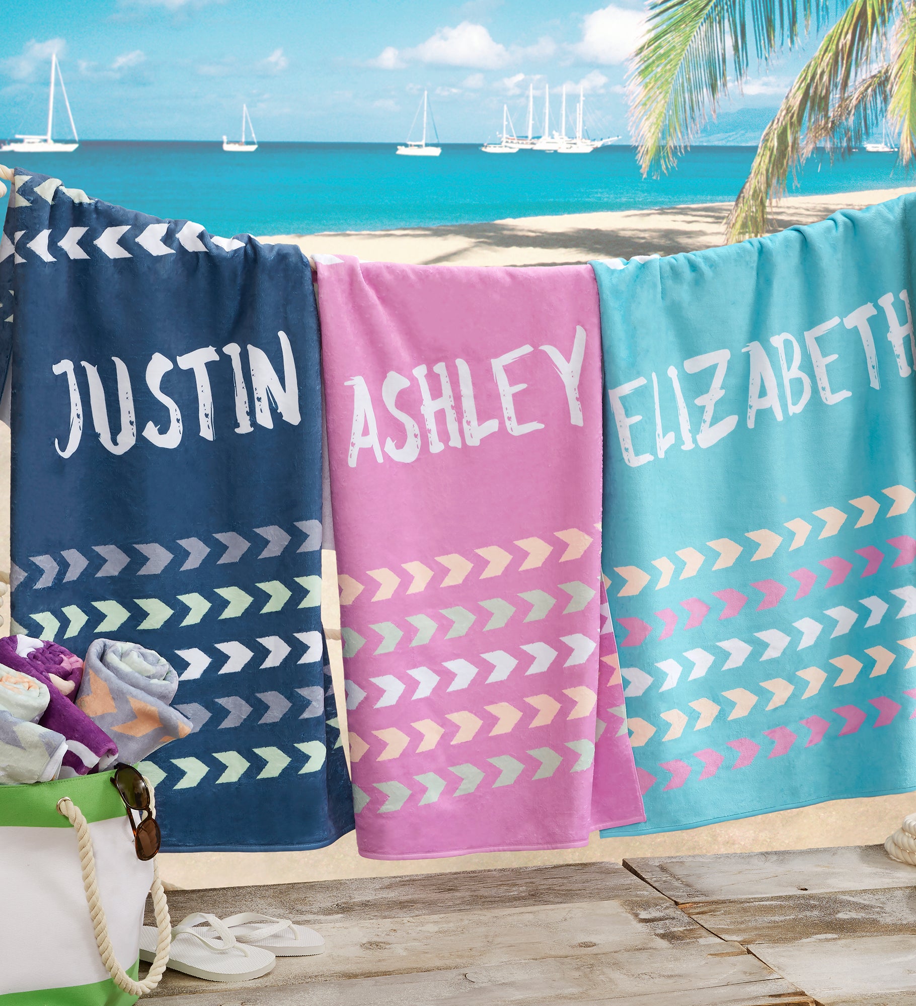 Tribal Inspired Name Personalized Beach Towel