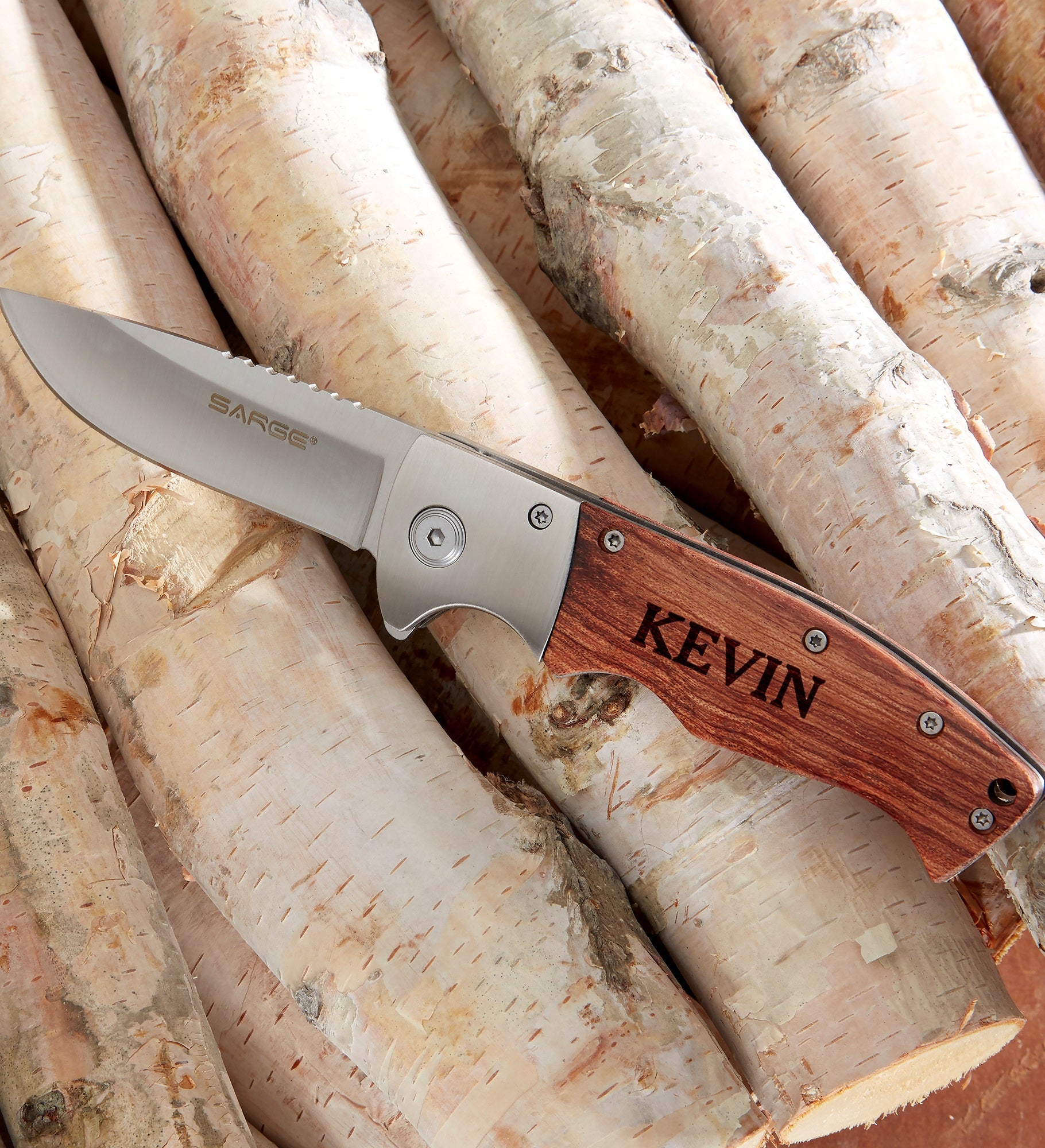 Groomsman Personalized Wooden Handle Folding Knife