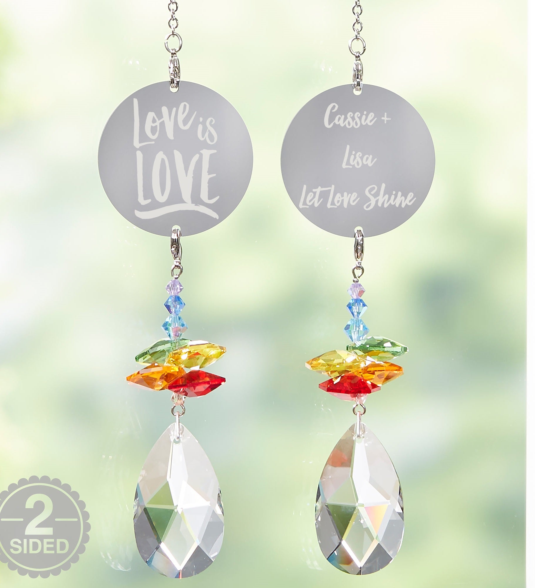 Love Is Love Personalized Rainbow Suncatcher