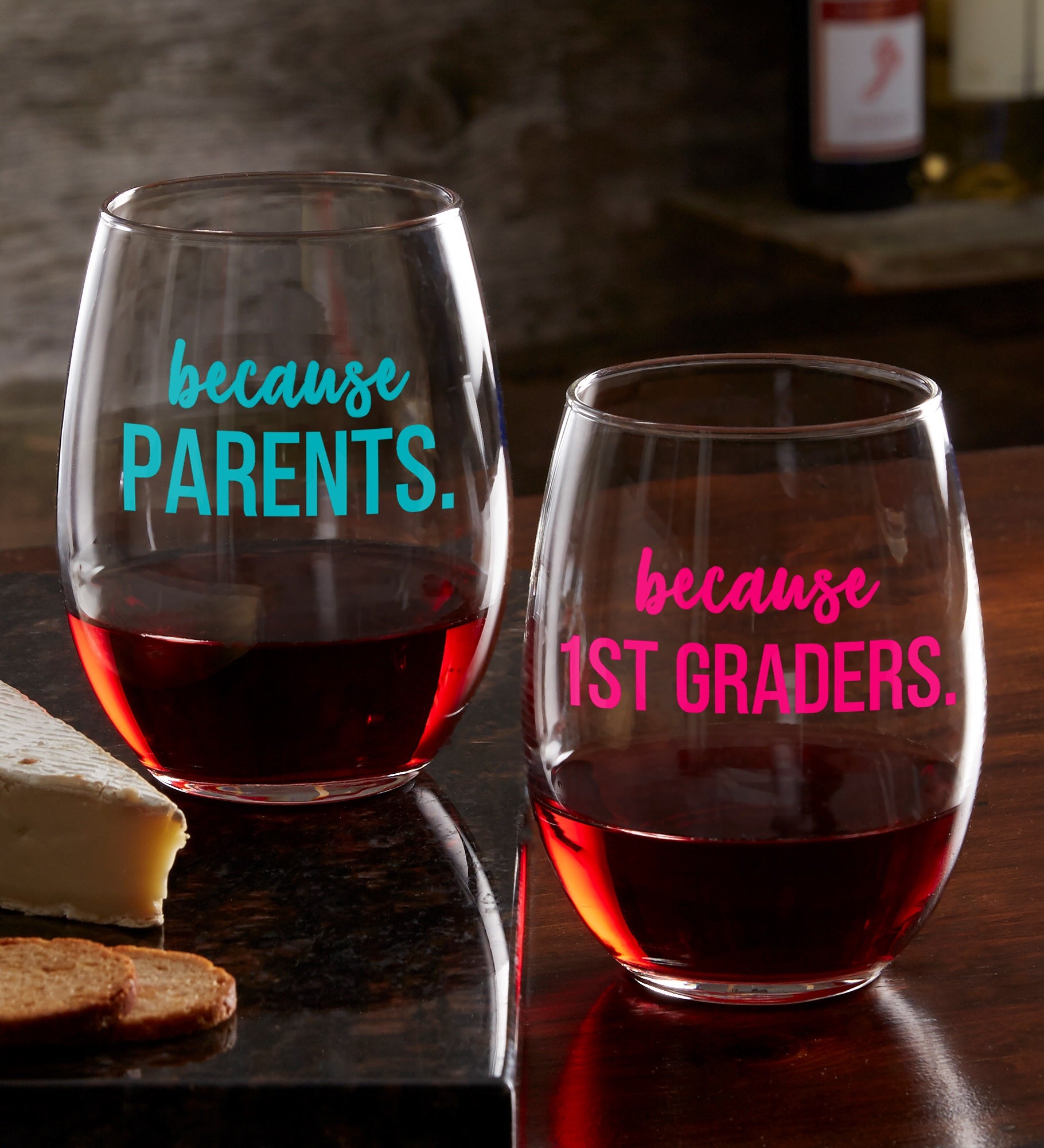 I Drink Because... Personalized Teacher Wine Glass