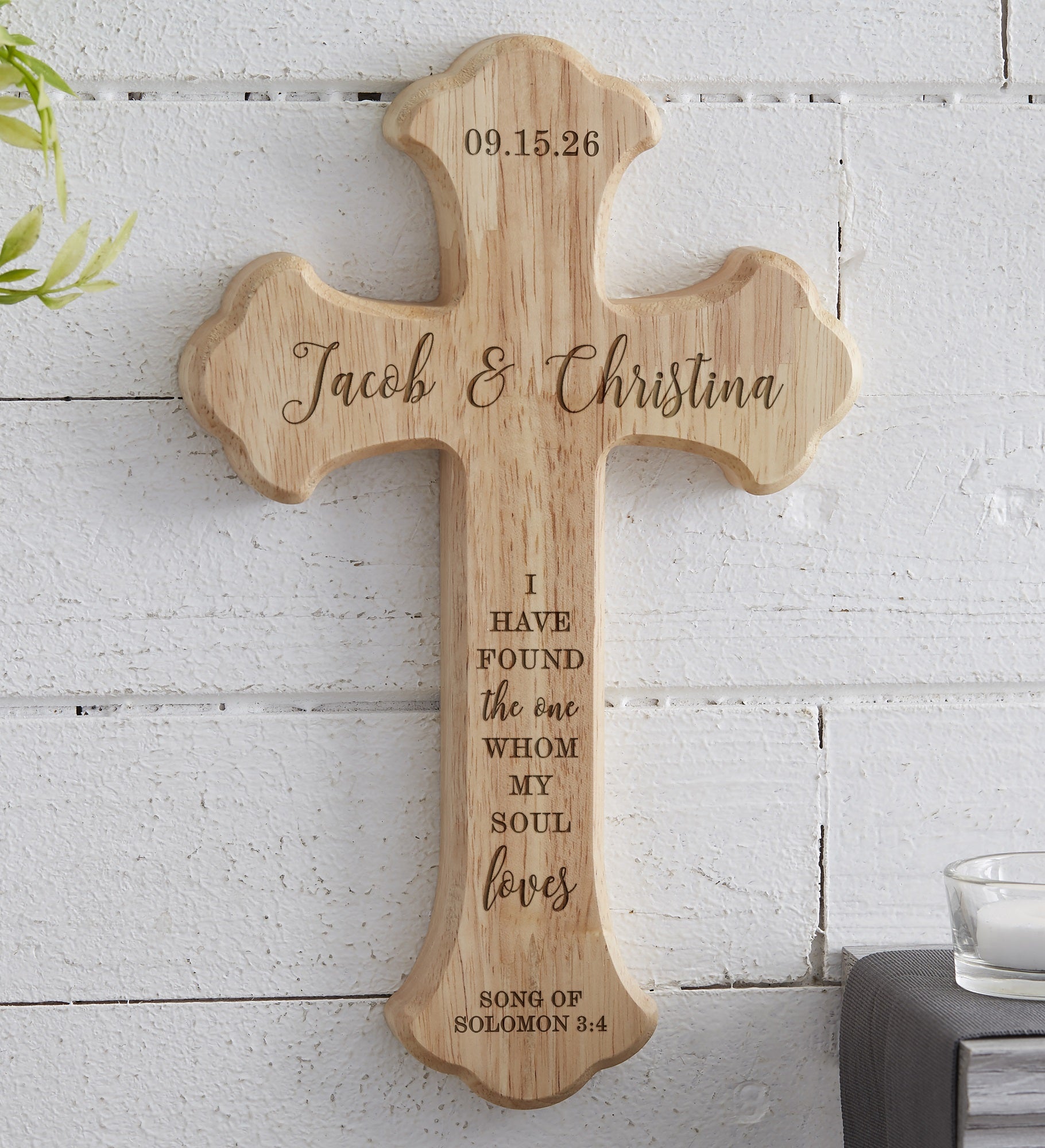 Our Wedding Day Personalized Wood Cross
