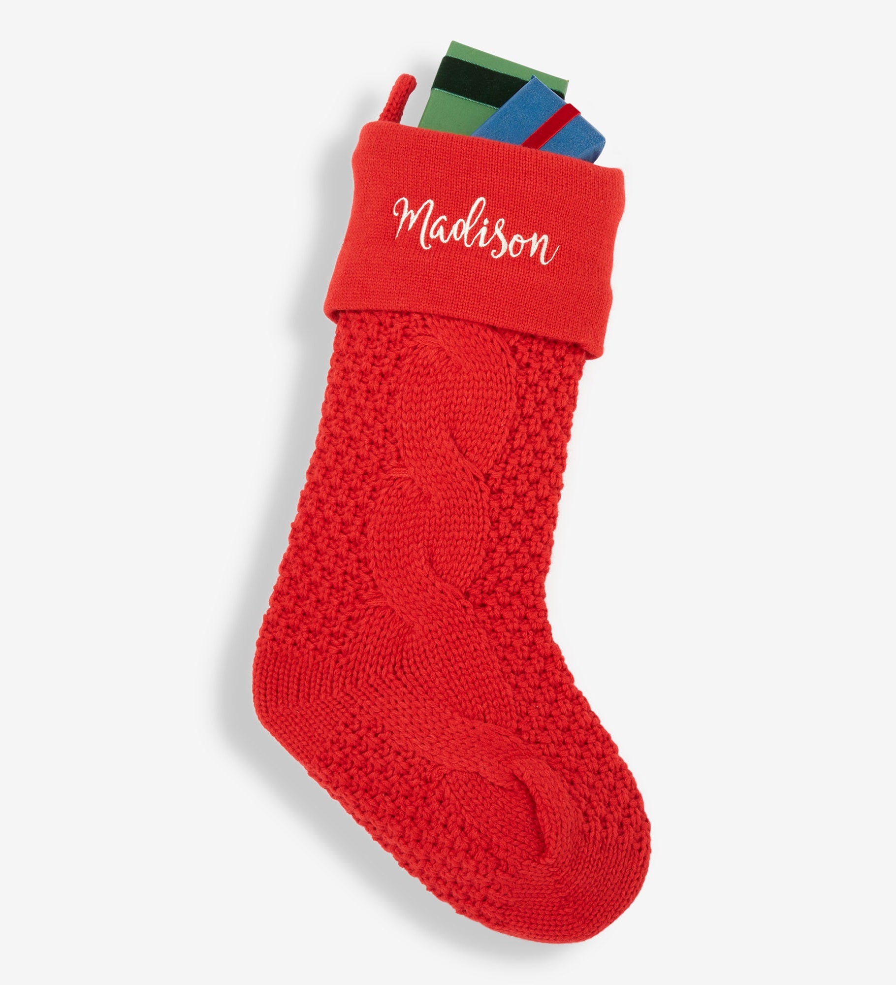 Cozy Cable Knit Personalized Christmas Stockings