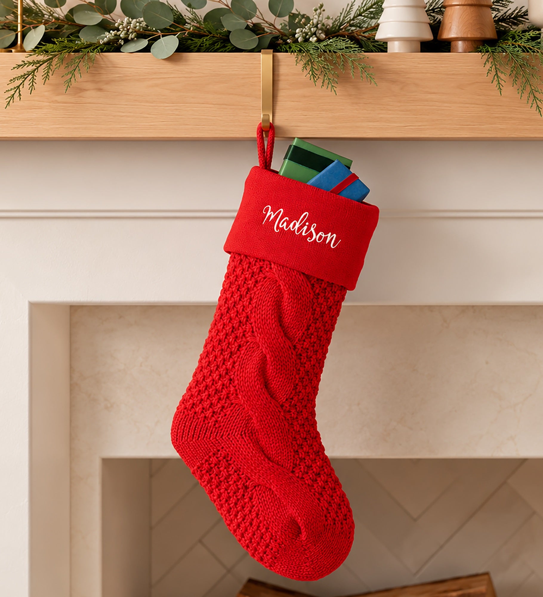 Cozy Cable Knit Personalized Christmas Stockings