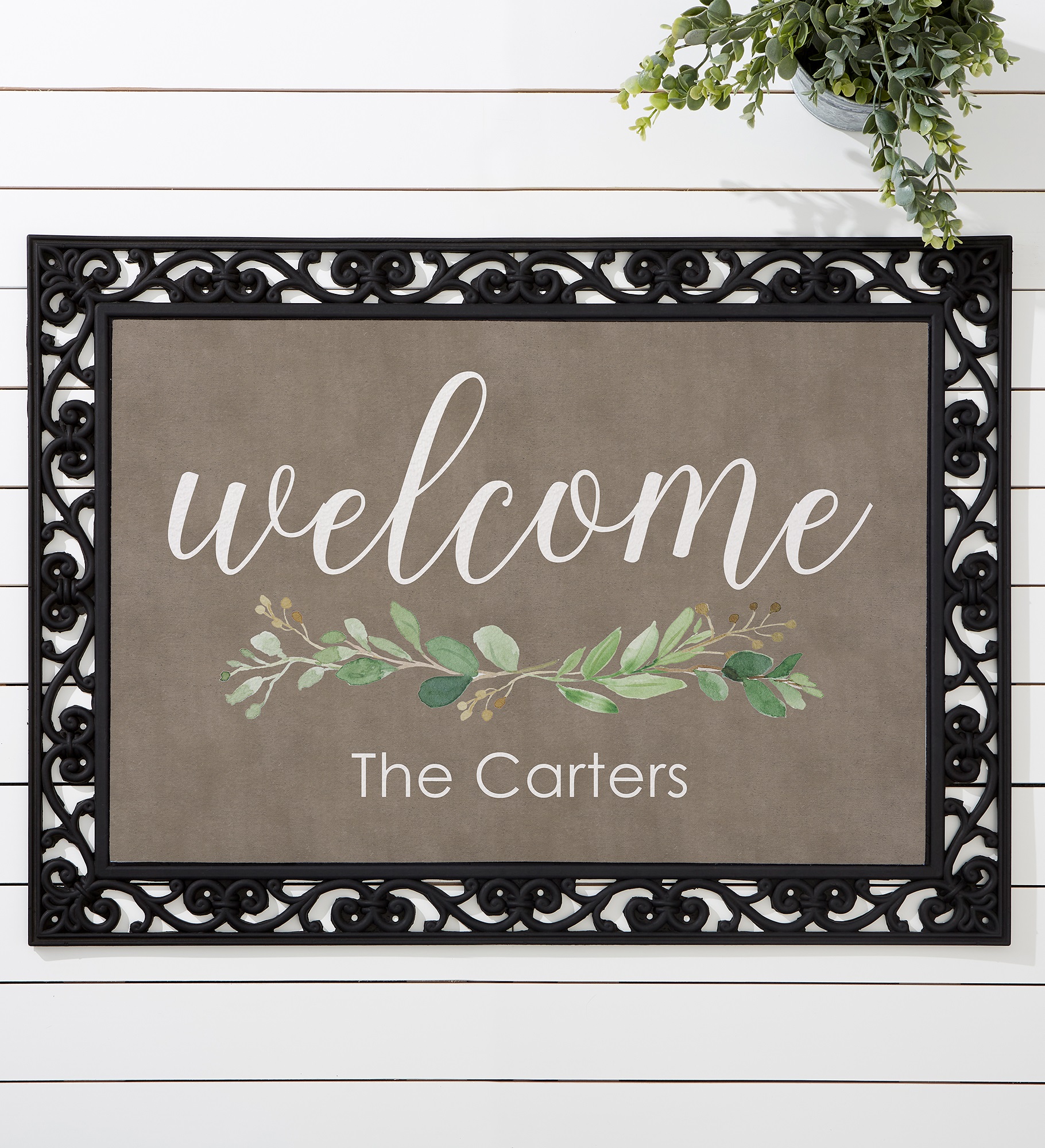 Greenery Welcome Personalized Doormats