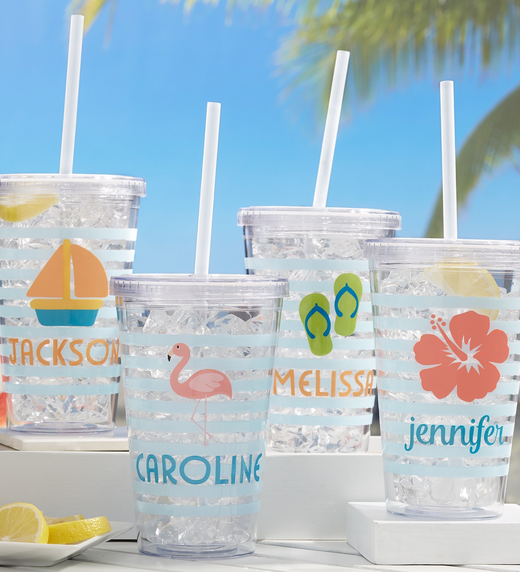 Beach Fun Personalized 17 oz. Acrylic Insulated Tumbler