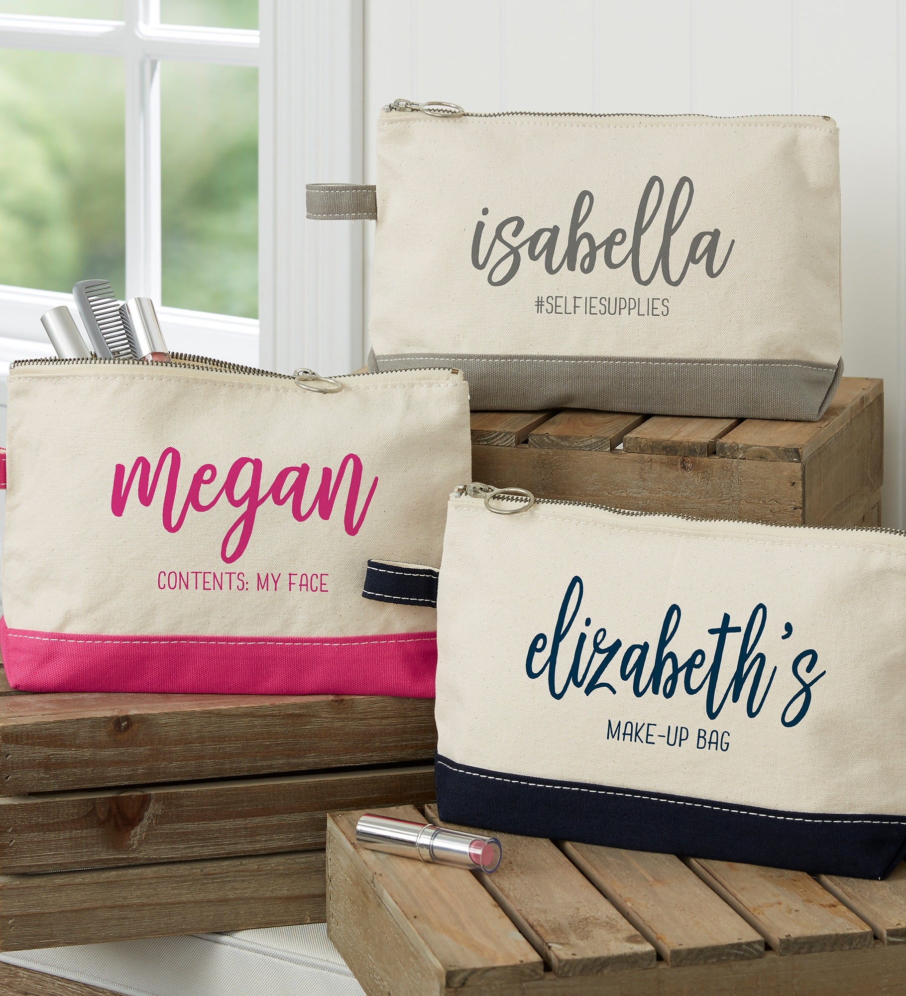 Scripty Name Personalized Makeup Bag