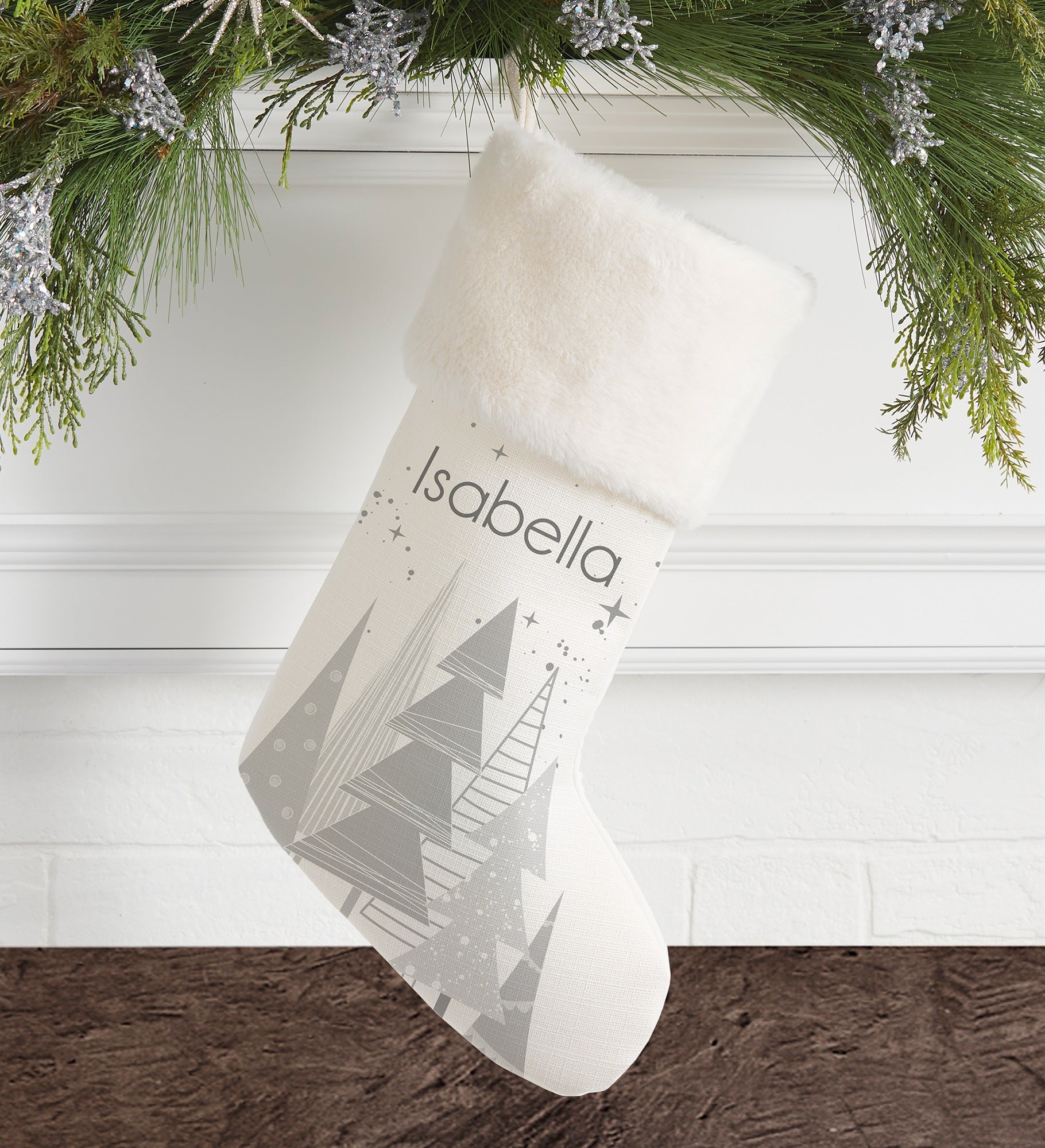 Frosty Neutrals Personalized Christmas Stockings