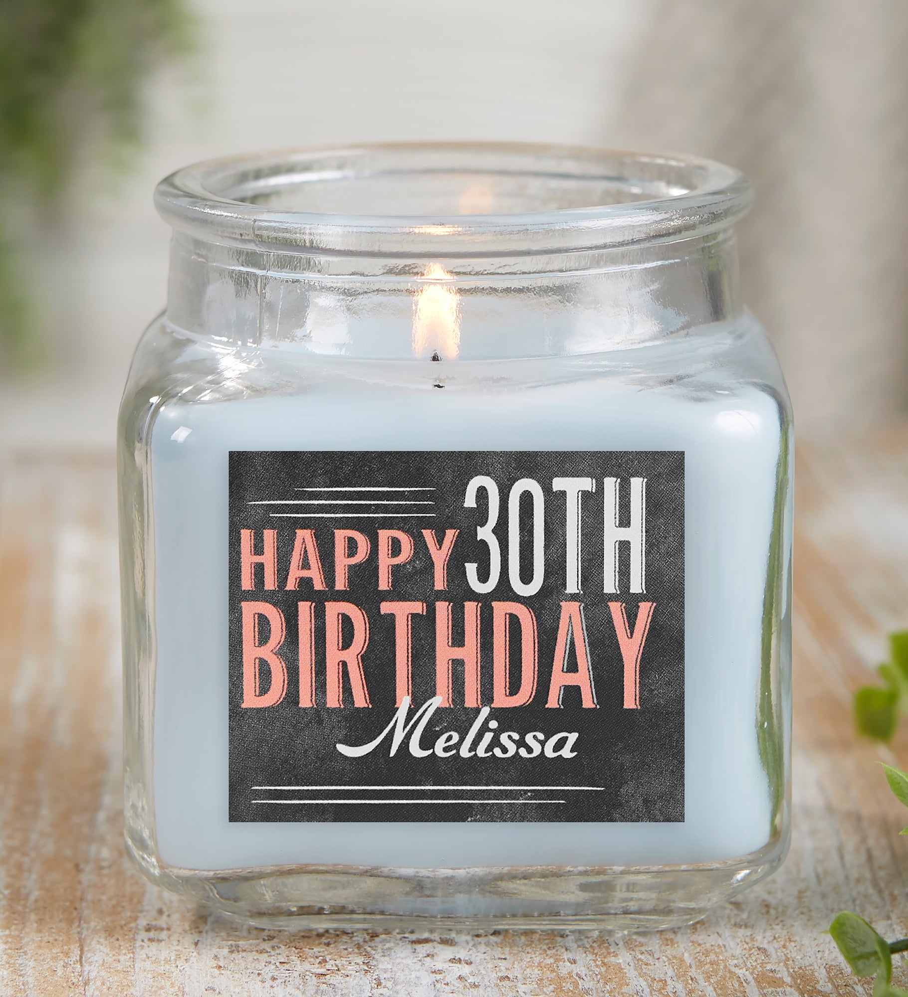 Vintage Birthday Personalized Scented Glass Candle Jar